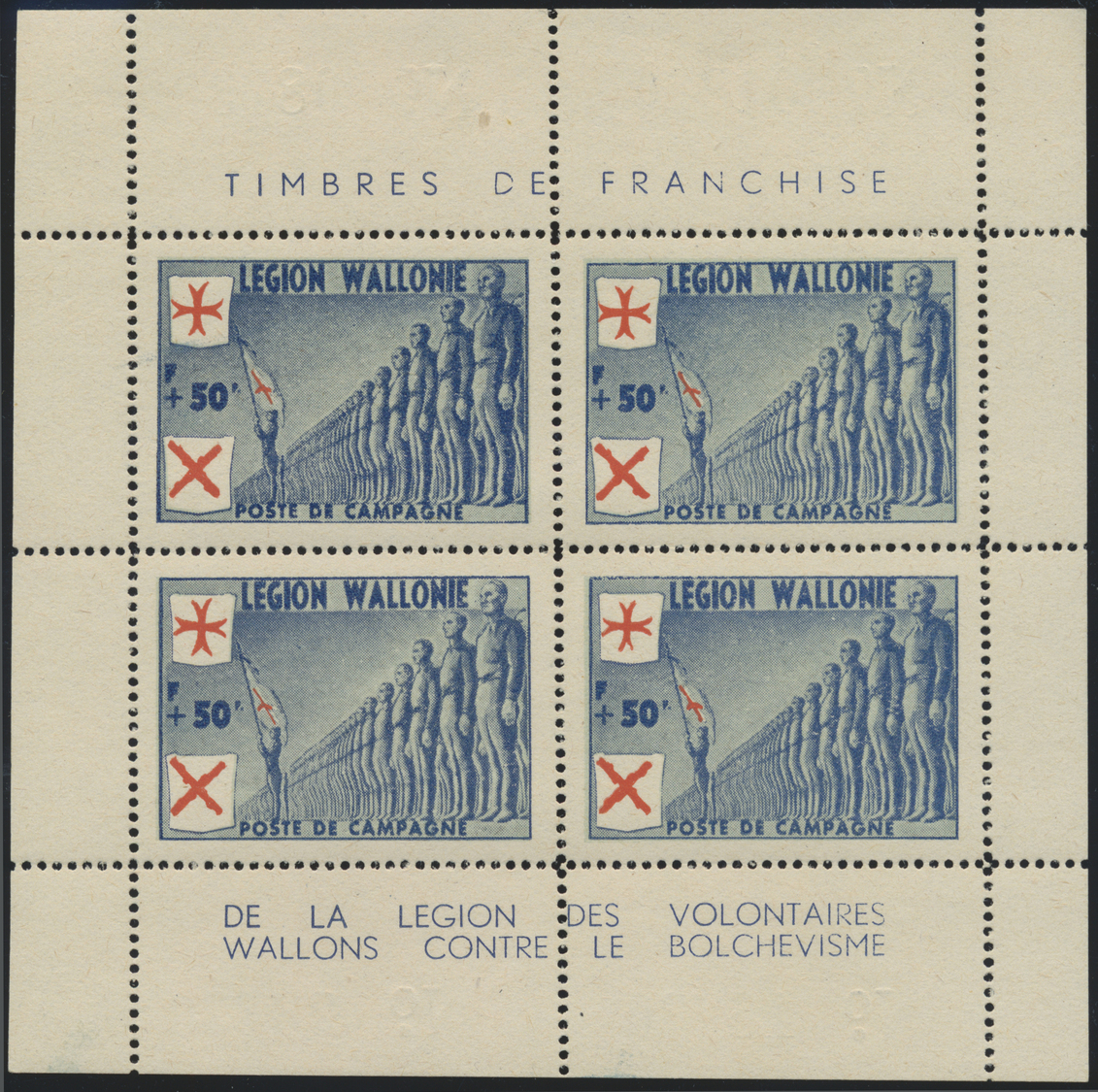 ** Dt. Besetzung II WK - Private Ausgaben: 1942, Wallonische Legion, Legionäre Als Postfrischer Kleinbo - Bezetting 1938-45