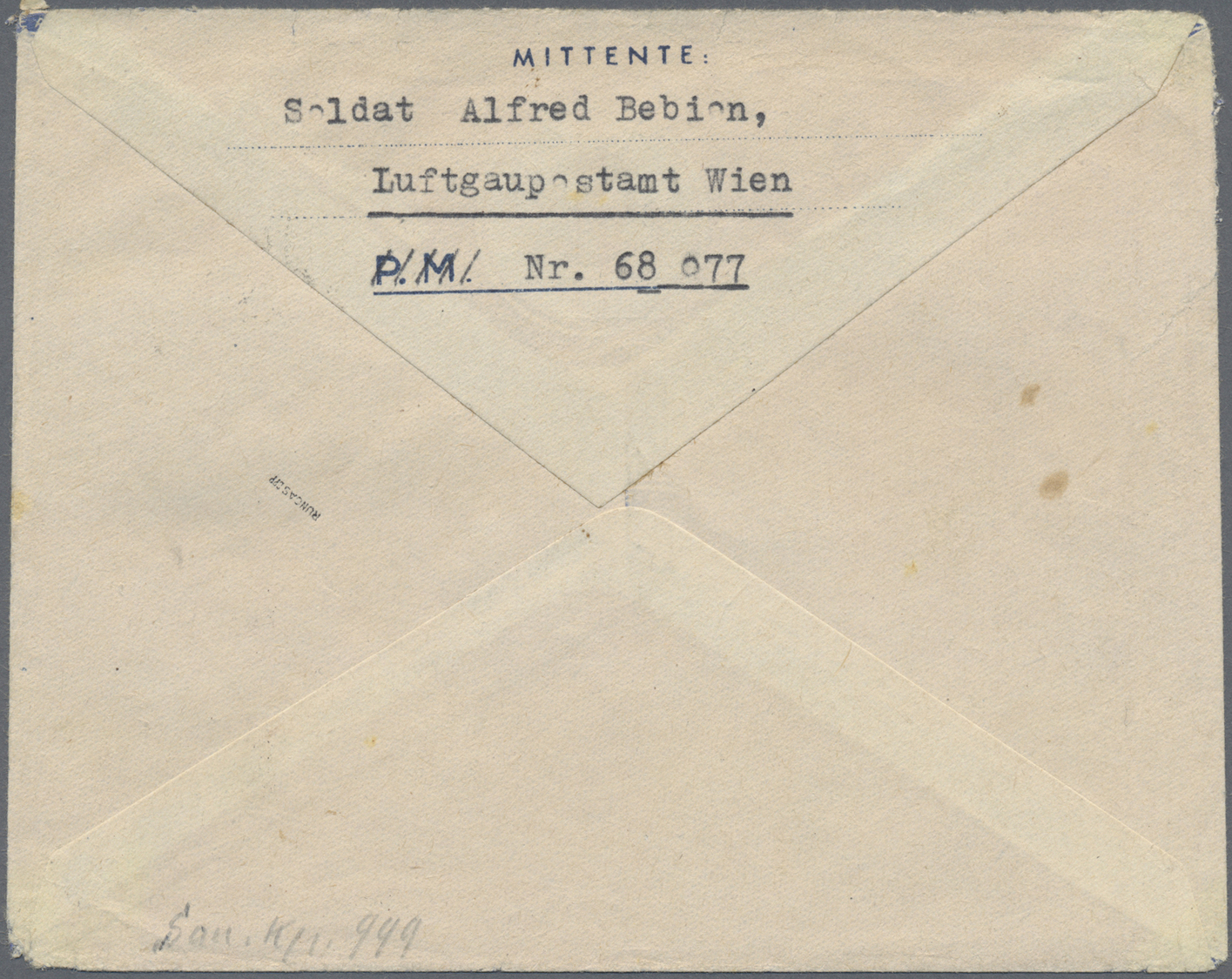 Br Feldpostmarken: 1944, Durchstochene Inselpost-Zulassungsmarke Mit Fettem Aufdruck, Mit FP-Normstempe - Andere & Zonder Classificatie