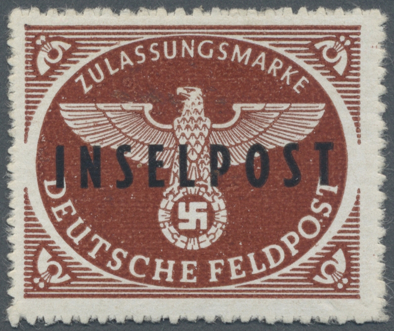 ** Feldpostmarken: 1944, Rhodos-Aufdruck Auf Durchstochener Feldpostzulassungsmarke Mi. Nr. 2Bx, Sehr G - Andere & Zonder Classificatie