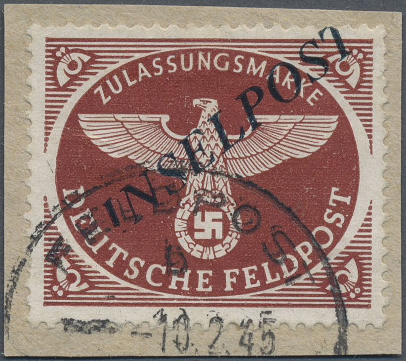 Brfst Feldpostmarken: 1945, Agramer Aufdruck In Schwarzblauer Farbe Auf Päckchenzulassunngsmarke Gezähnt A - Andere & Zonder Classificatie