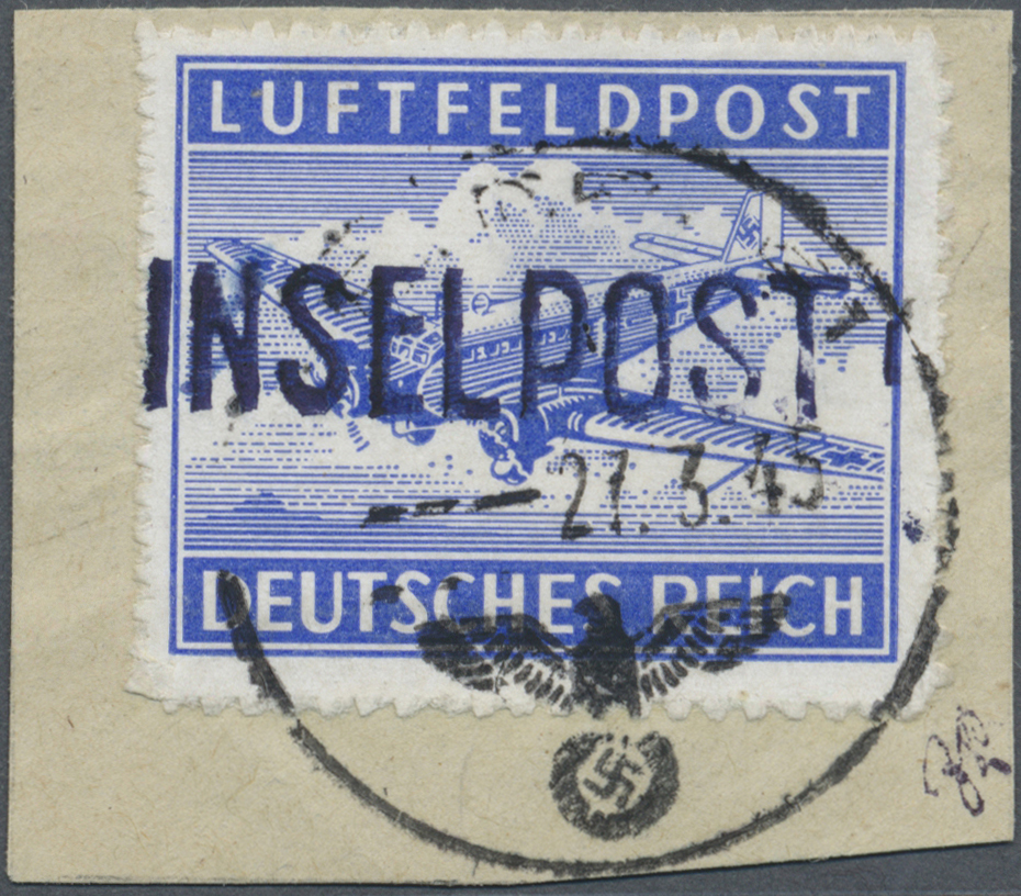 Brfst Feldpostmarken: 1945, Insel Leros Durchstochen Mit Schwarzblauviolettem Aufdruck, Type I Mit Normste - Autres & Non Classés