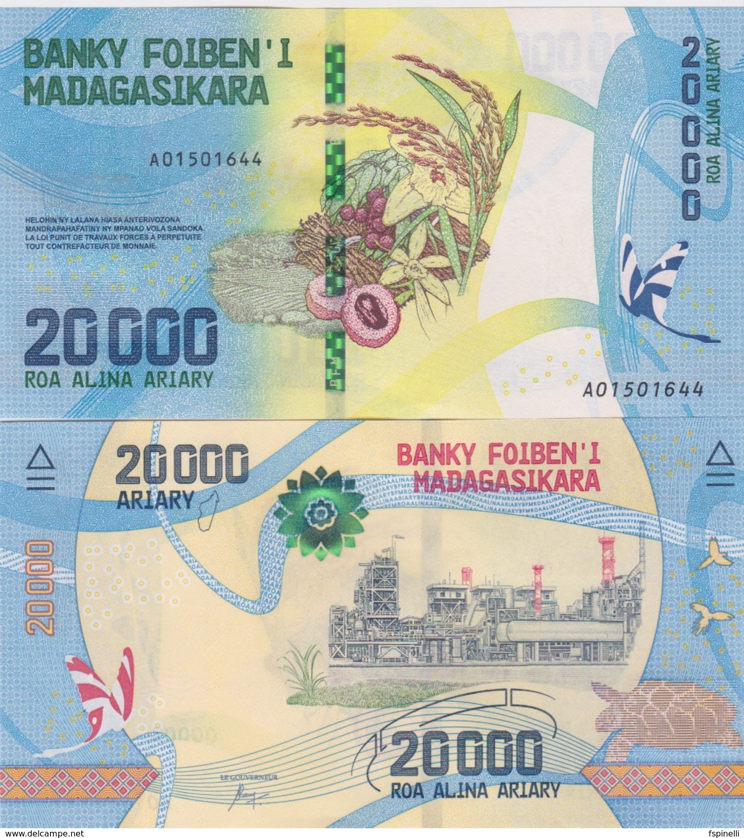 MADAGASCAR  Attractive  Newly Issued 20'000 Ariary    Pnew   2017 UNC. - Madagaskar