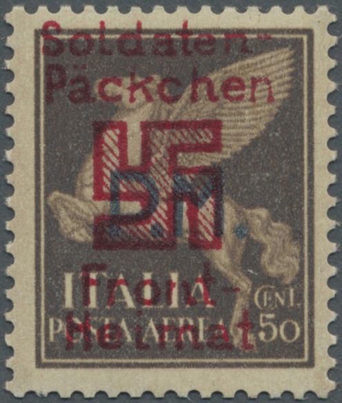 * Feldpostmarken: 1944, Saloniki-Aufdruck, Nicht Amtliche Ausgabe, 50 C. Braun Mit Milchig Weißem Unte - Autres & Non Classés