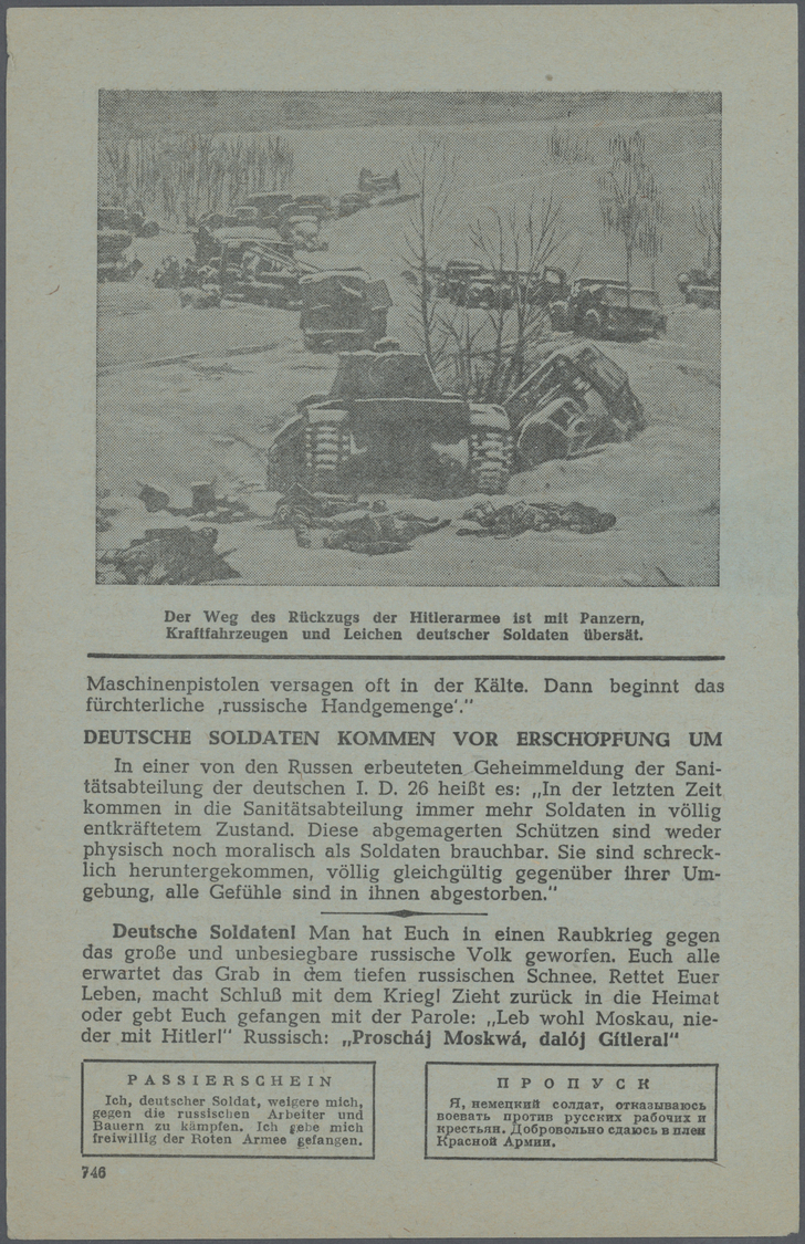 Feldpost 2. Weltkrieg: Flugblätter, Ostfront, 1942: UdSSR-Propaganda "Frontnachtrichten" Nr. 94, Nr. - Andere & Zonder Classificatie