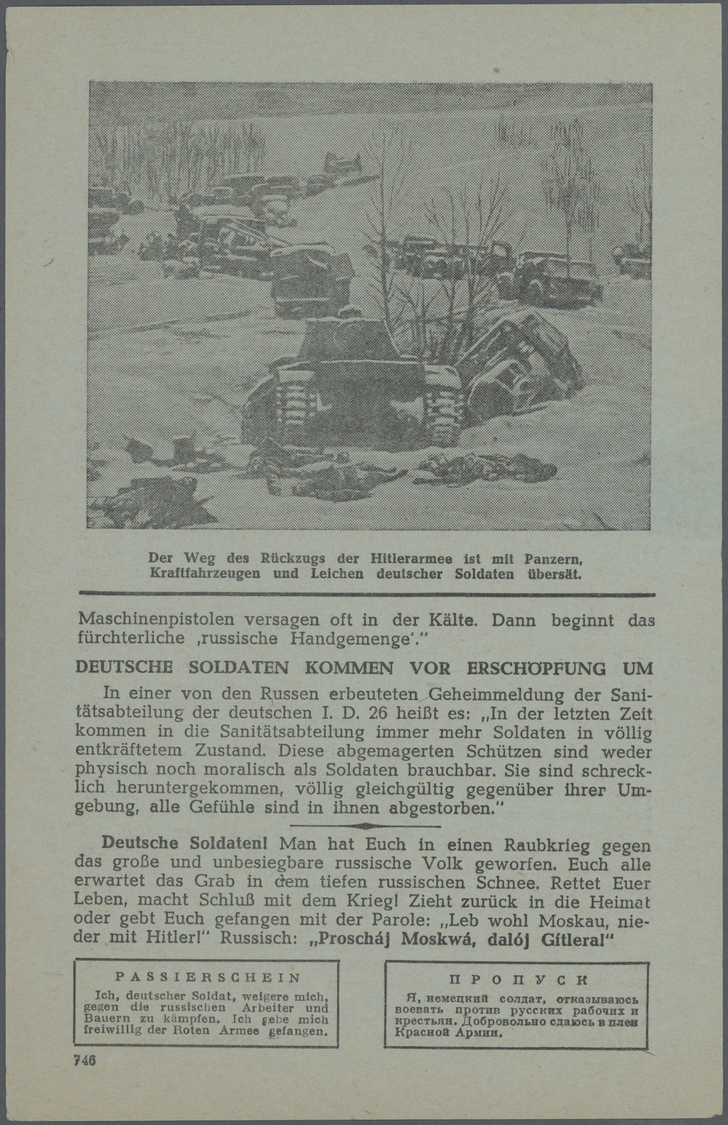 Feldpost 2. Weltkrieg: Flugblätter, Ostfront, 1942: UdSSR-Propaganda "Frontnachtrichten" Nr. 94, Nr. - Autres & Non Classés