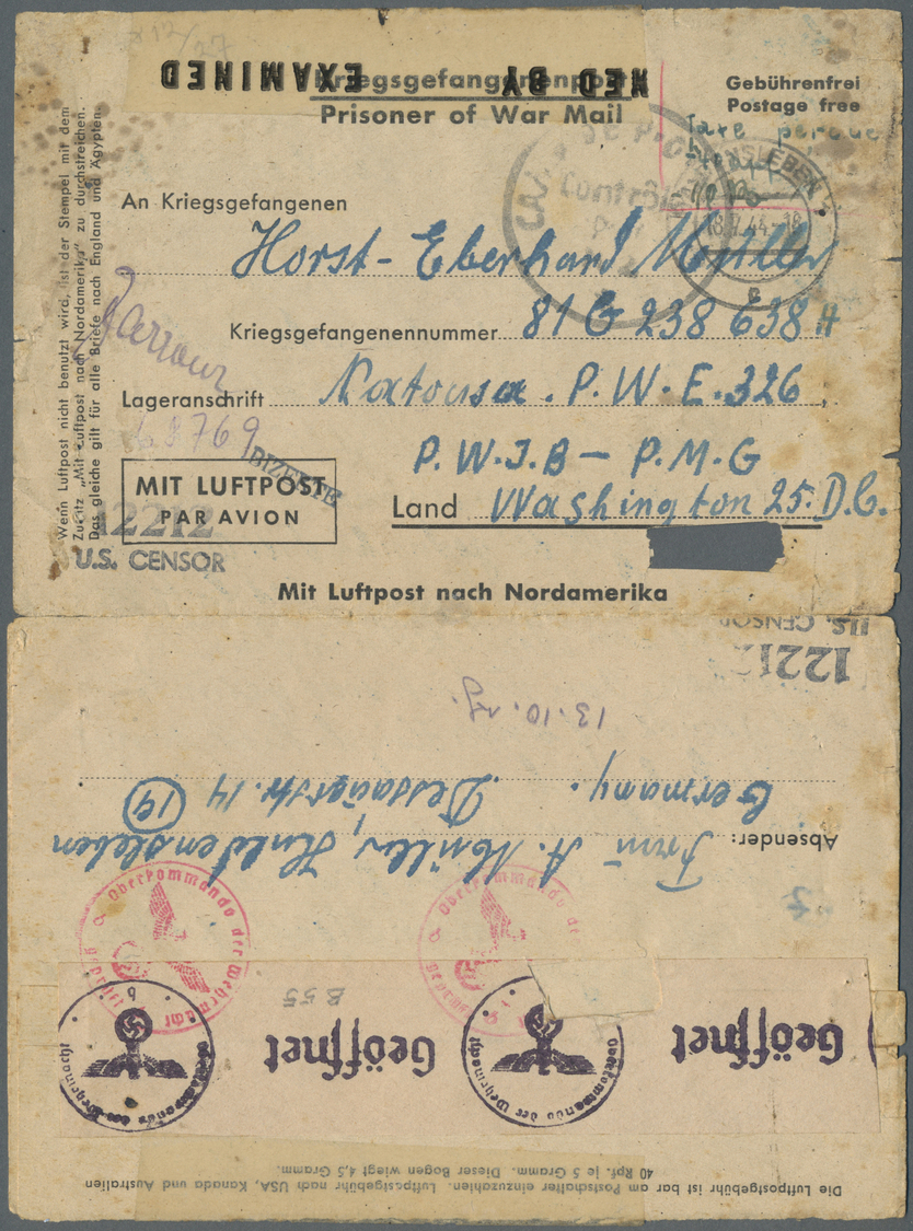 Br Kriegsgefangenen-Lagerpost: 1944, HALDENSLEBEN, 18.7., Kriegsgefangenen-Luftpost-Vordruckumschlag "M - Andere & Zonder Classificatie