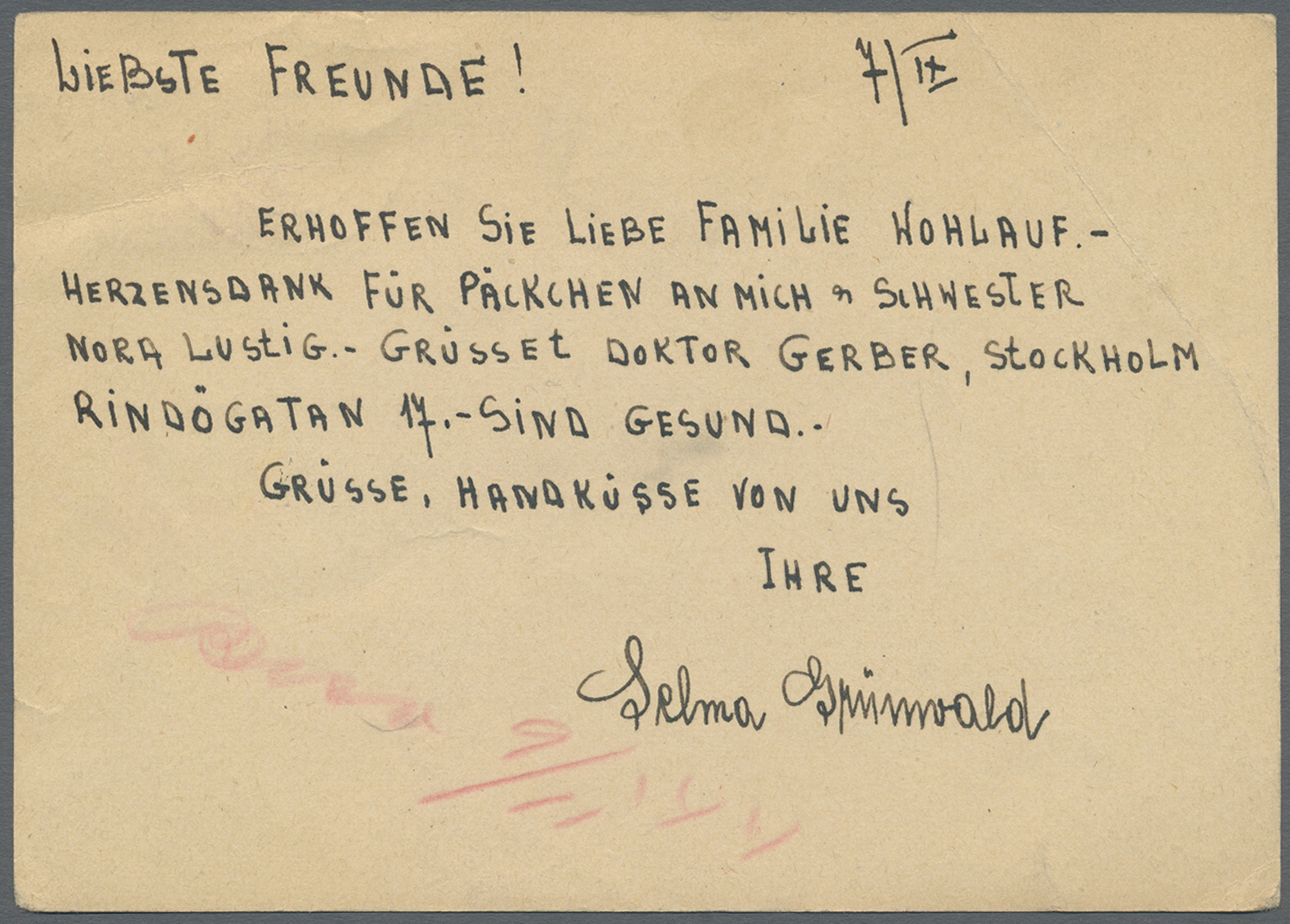 Br KZ-Post: 1944, THERESIENSTADT, 15 Pf Hitler EF Auf Zweisprachigem (deutsch/tschechisch) Postkartenfo - Lettres & Documents