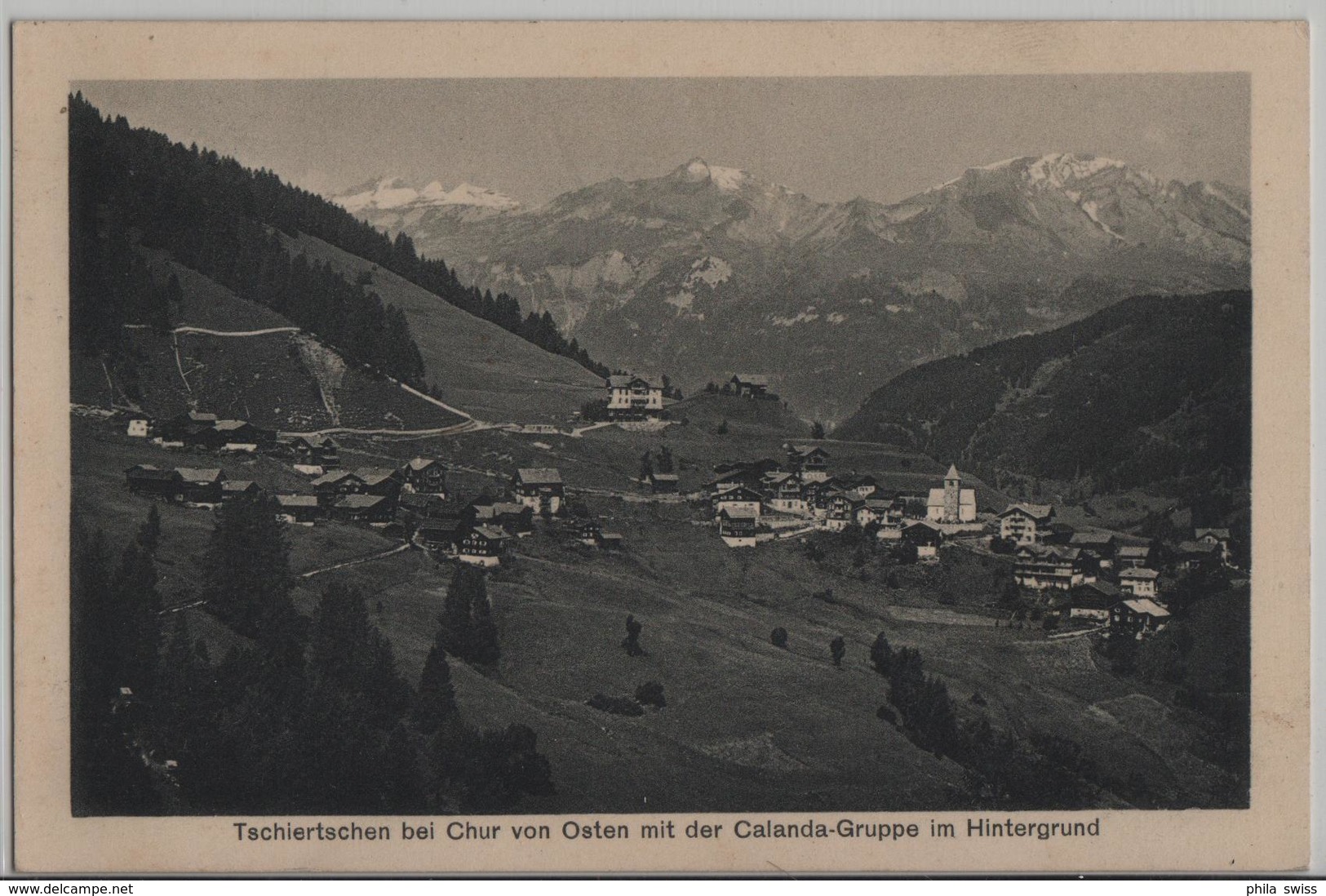 Tschiertschen Bei Bhur Von Osten Mit Der Calanda-Gruppe Im Hintergrund - Tschiertschen