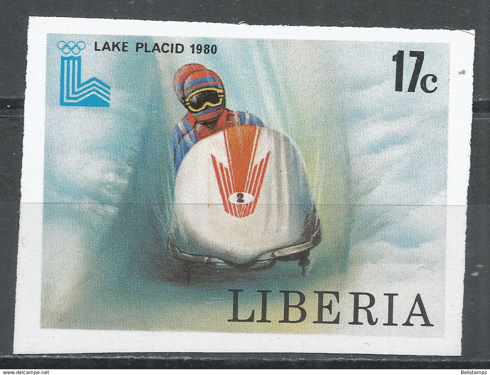 Liberia 1980. Scott #869 (MNH) Winter Olympic Games Lake Placid, Bobsled - Liberia