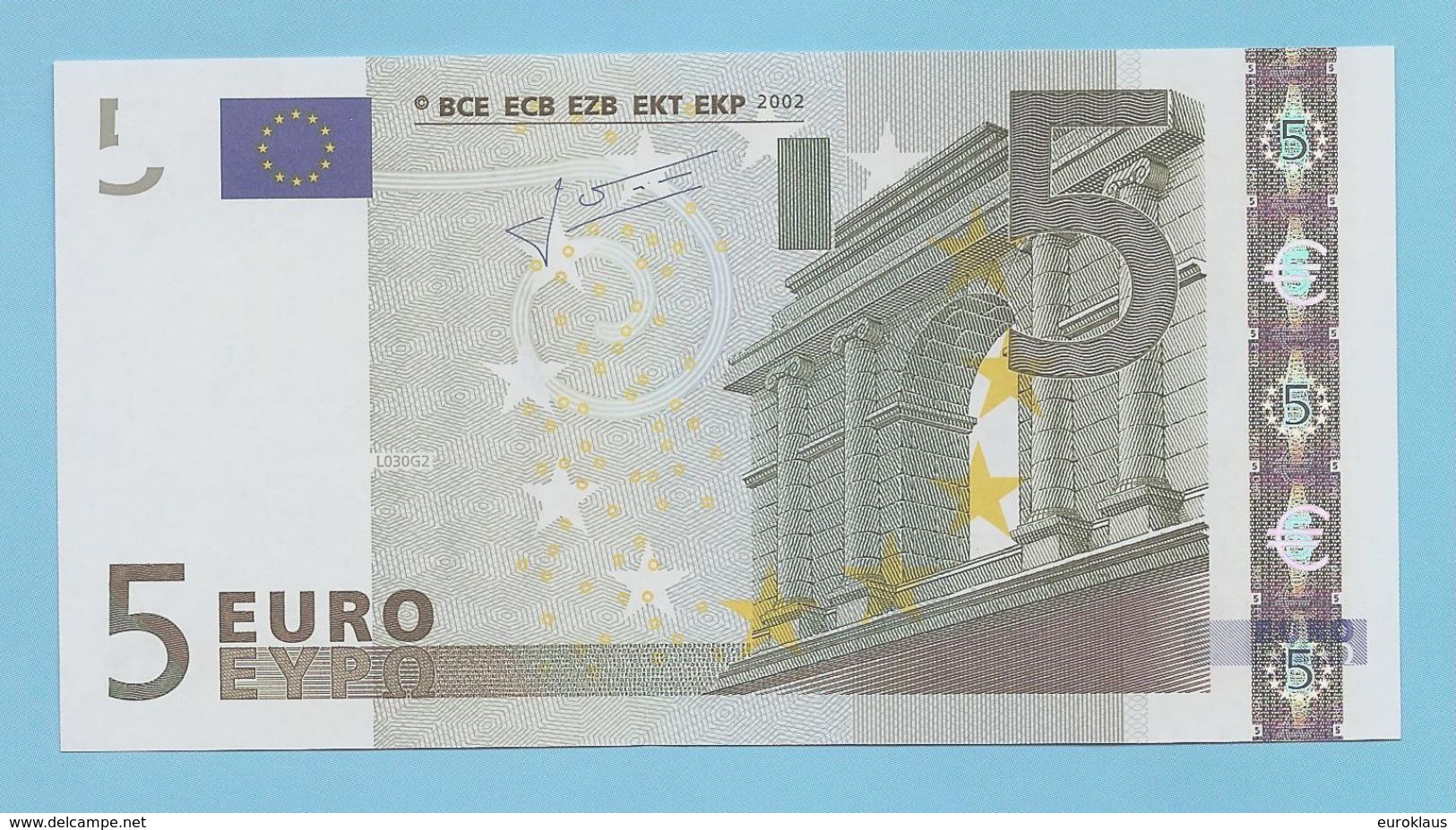 5 EURO L030G2 RARE CHARGE 80  UNC - 5 Euro