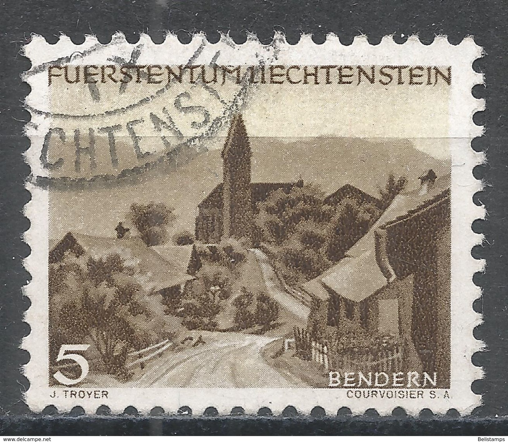 Liechtenstein 1944, Scott #199 (U) Bendern - Oblitérés