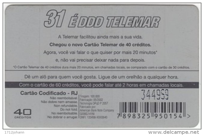 BRASIL F-442 Magnetic Telemar - Used - Brazil