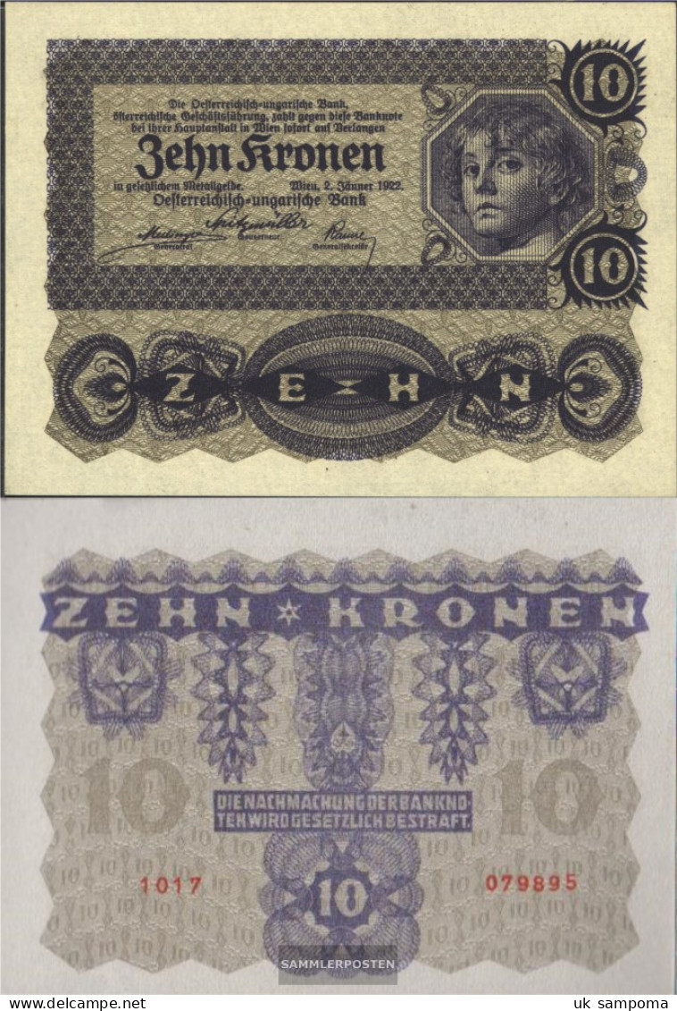 Austria Catalog-number.: 201 (75) Uncirculated 1922 10 Crown - Autriche