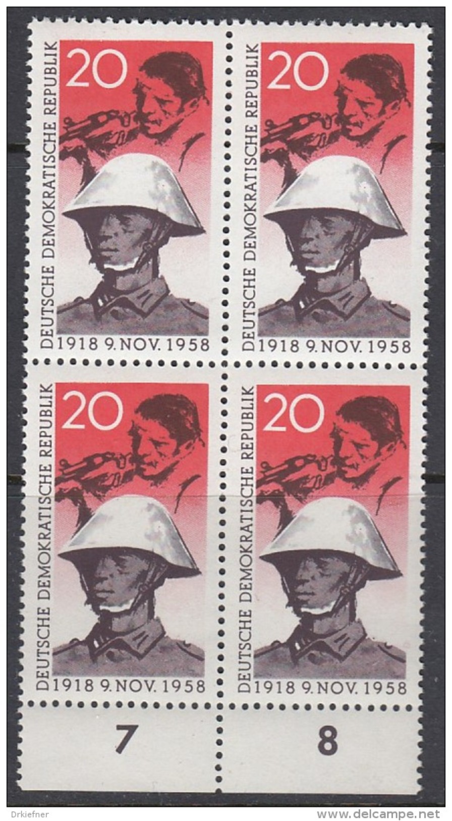 DDR  662, 4erBlock Postfrisch **, 40. Jahrestag Der Novemberrevolution In Deutschland 1958 - Sonstige & Ohne Zuordnung