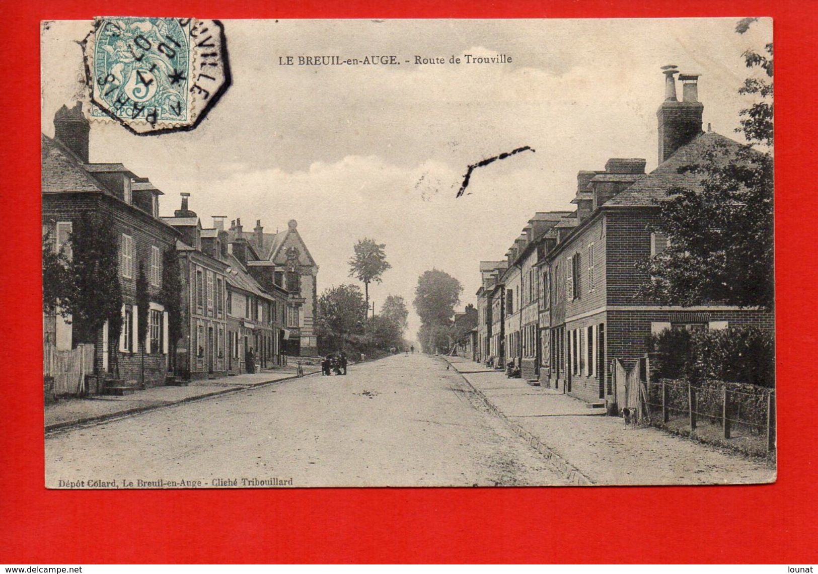 14 Le BREUIL En AUGE - Route De Trouville (carte Décollée Milieu) - Autres & Non Classés