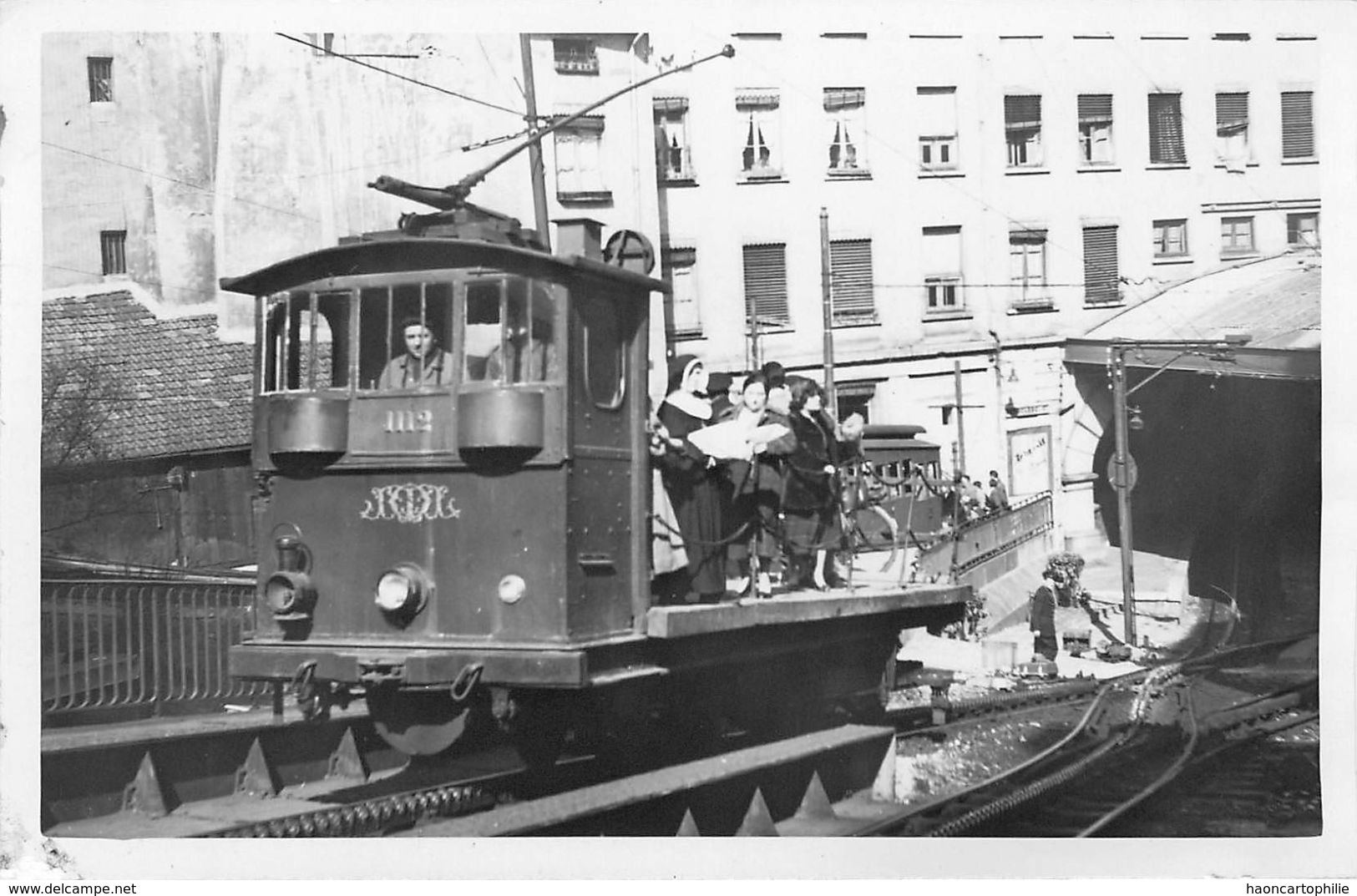 Lyon ?  : Photo  Tramway Funiculaire Train  Datée De 1956 - Lyon 4