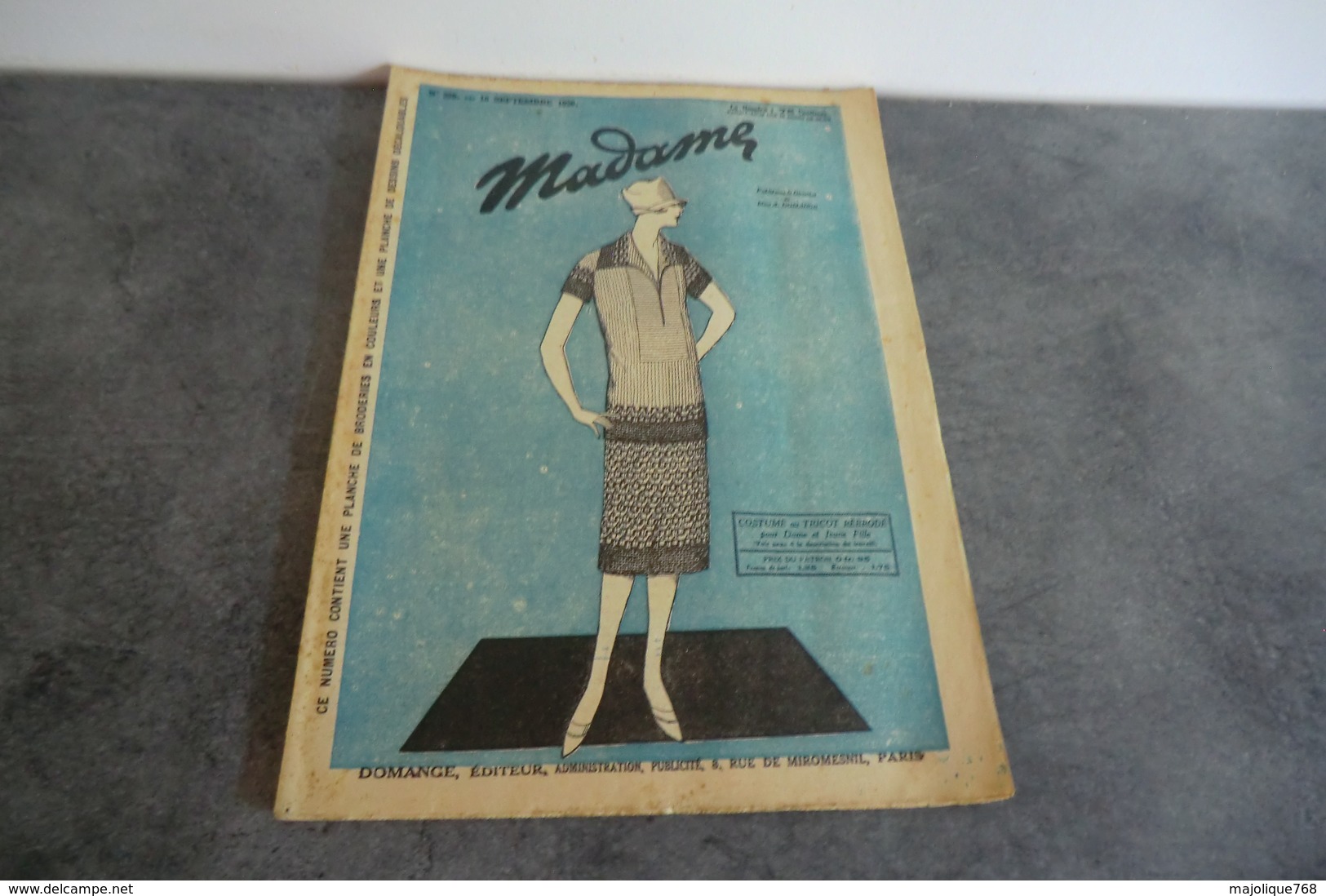 Magazine MADAME - N°228 - Le 16 Septembre 1926 - Complet - - Fashion