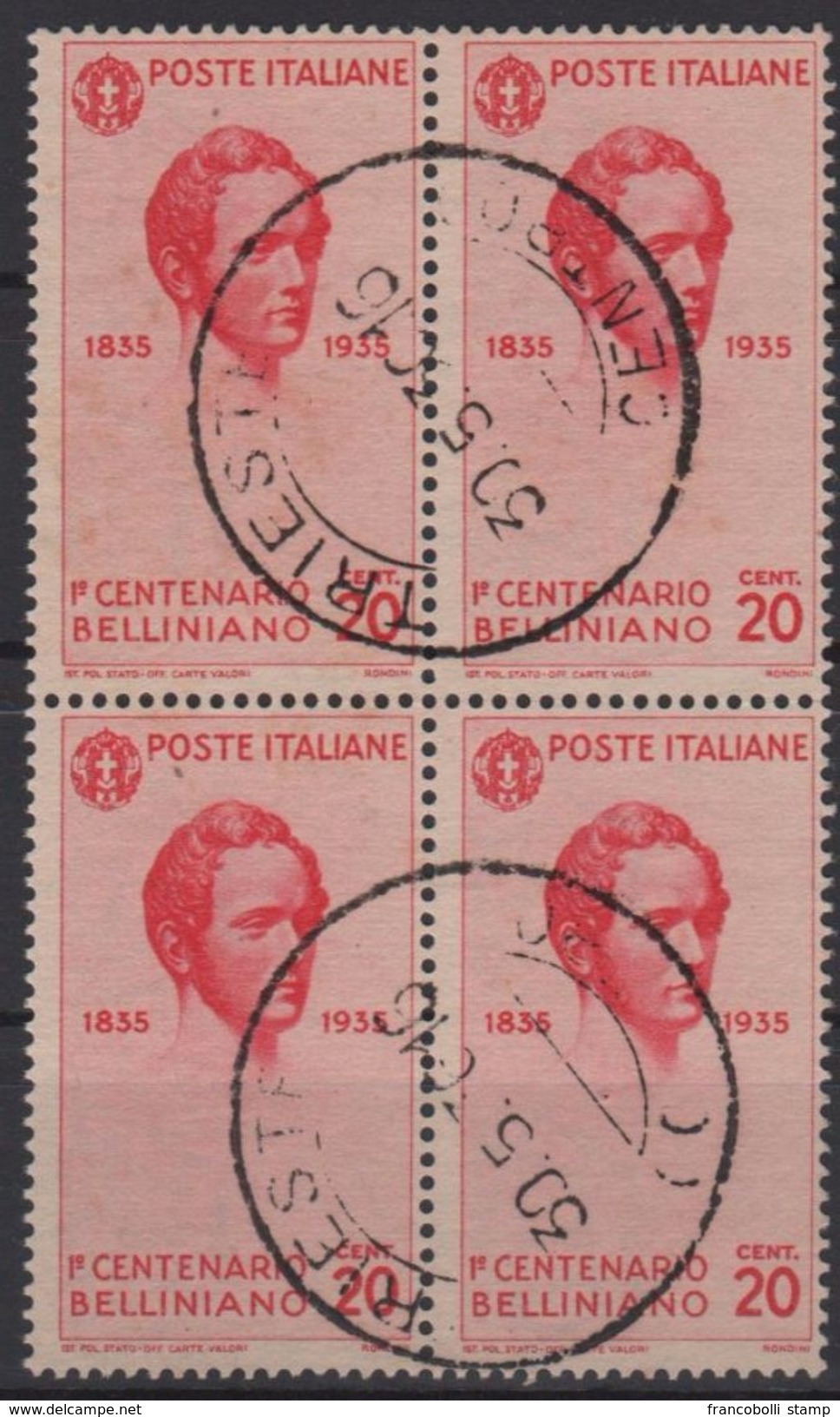 1935 Bellini 20 C. Carminio Quartina US - Used