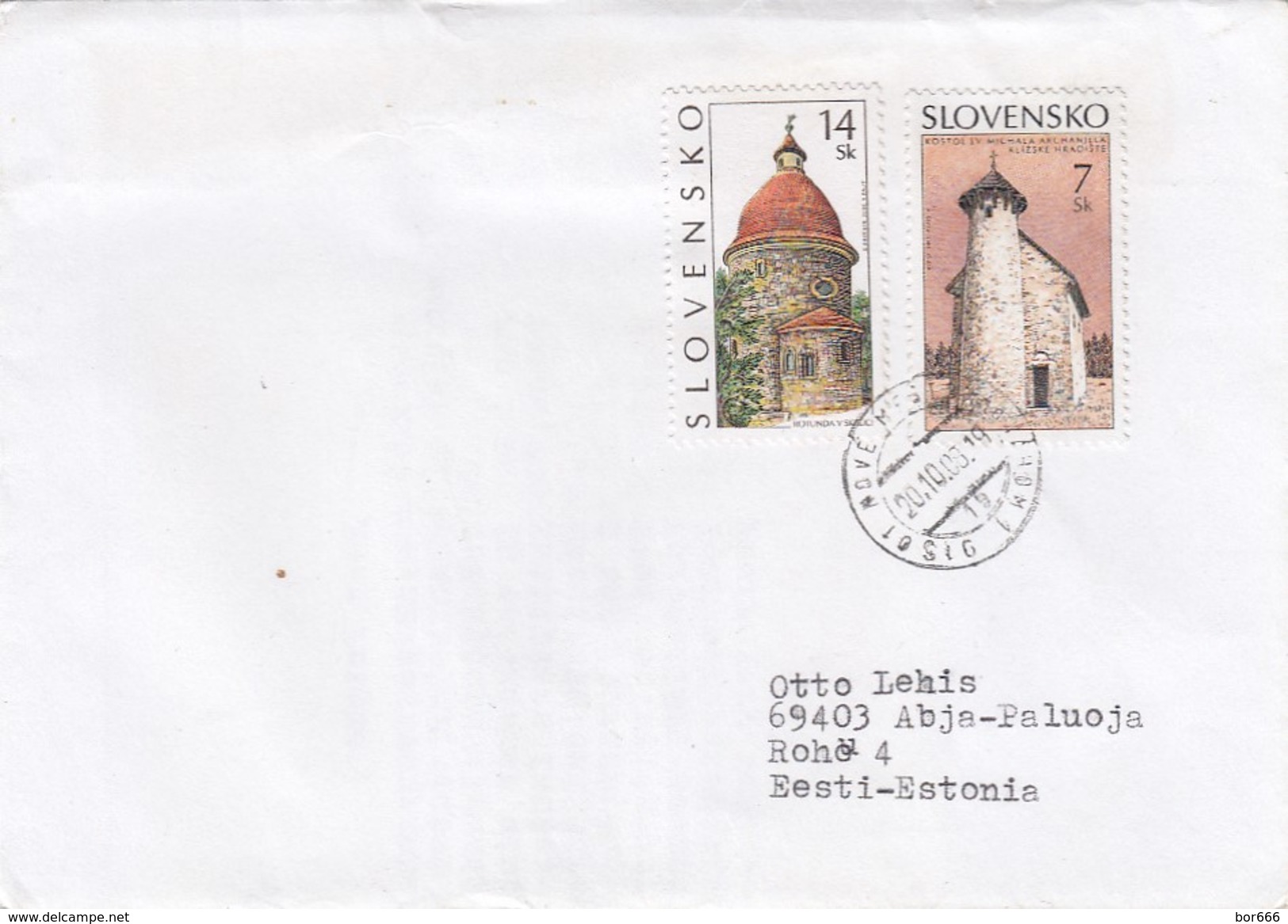 GOOD SLOVAKIA Postal Cover To ESTONIA 2008 - Good Stamped: Church - Covers & Documents