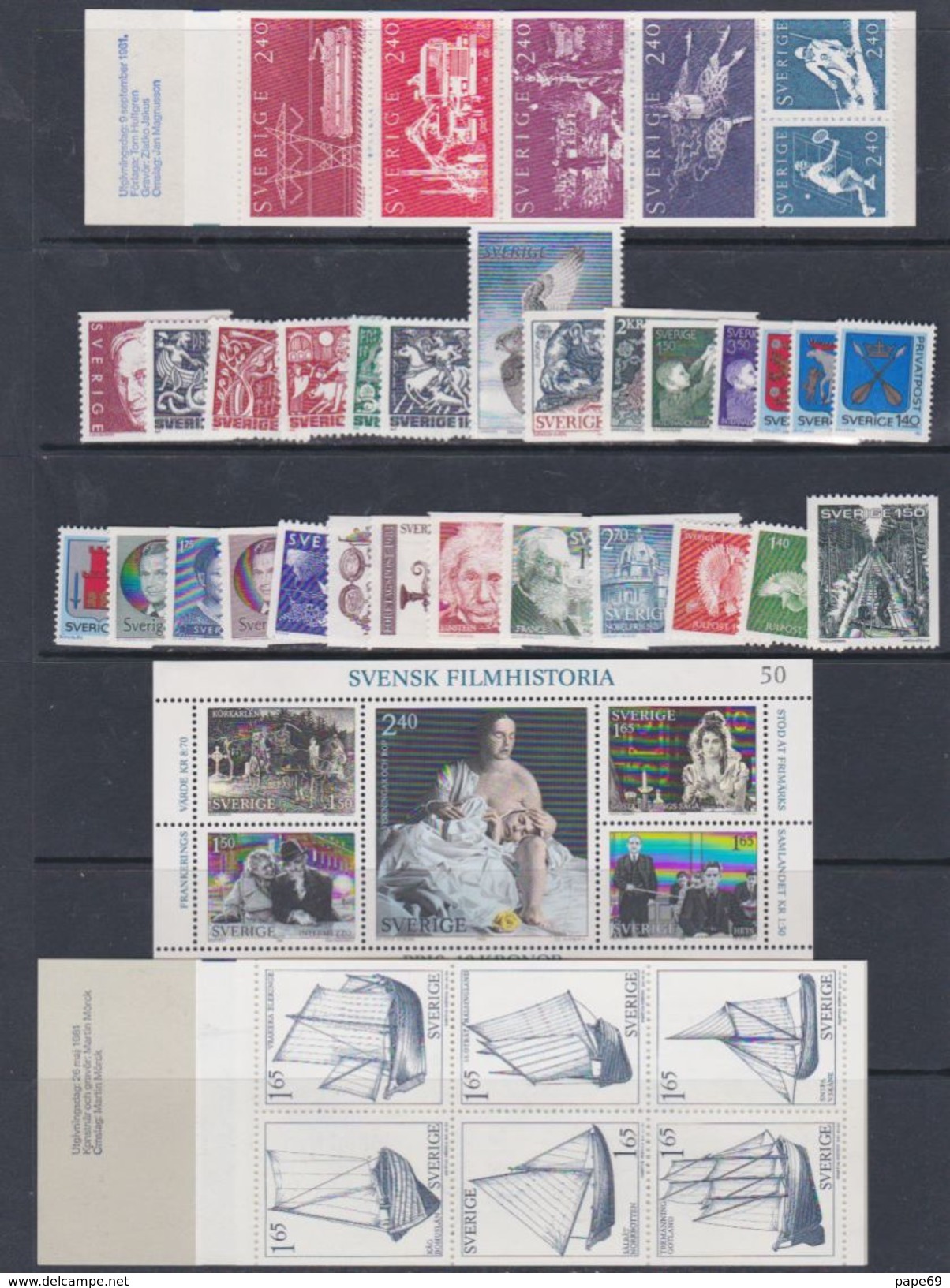 Suède Année Complète 1981 XX Du N° 1116 Au 1159, Soit 44 Timbres Sans Charnière, TB - Full Years