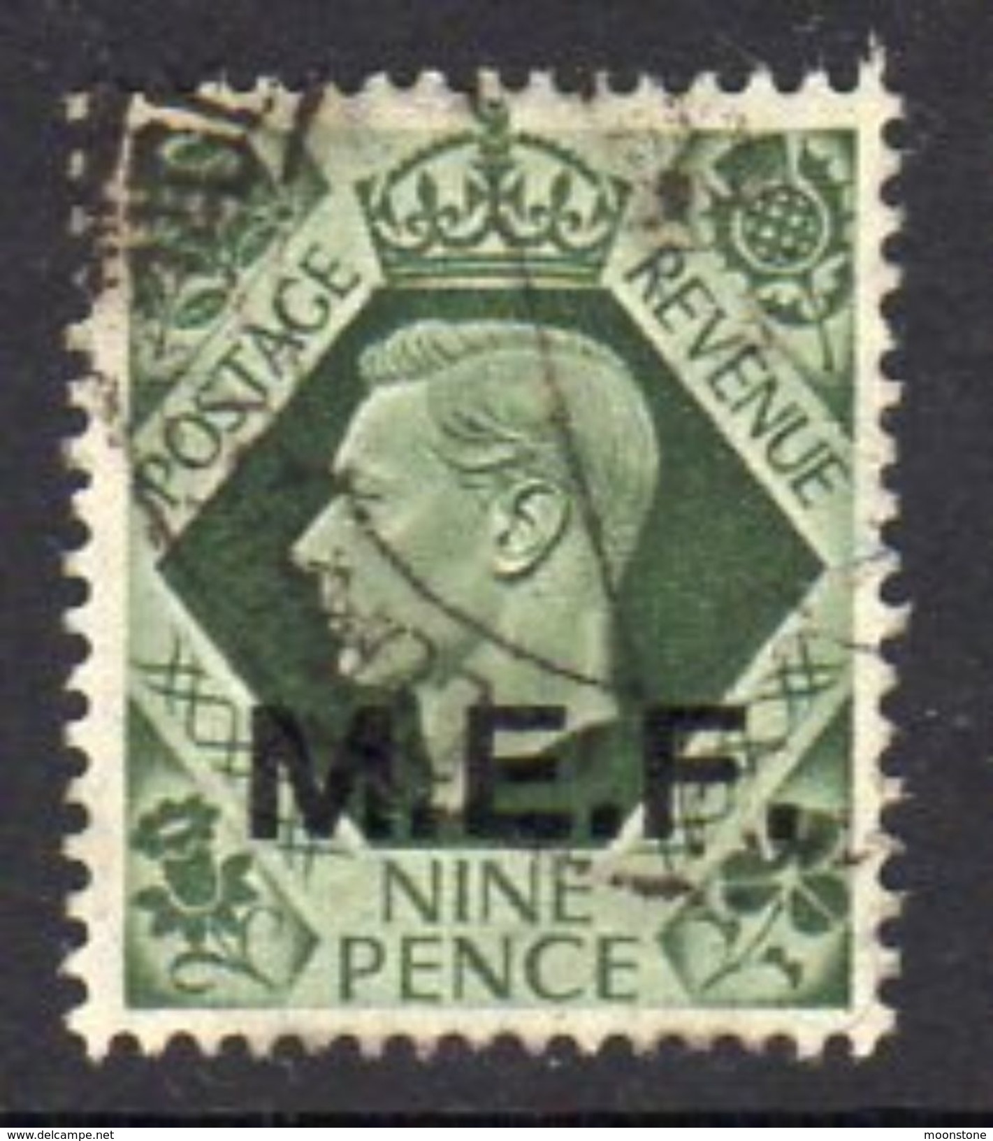 BOIC, Middle East Forces 1943-7 9d 13½mm Overprint On GB, Used, SG M17 (A) - Occ. Britanique MEF