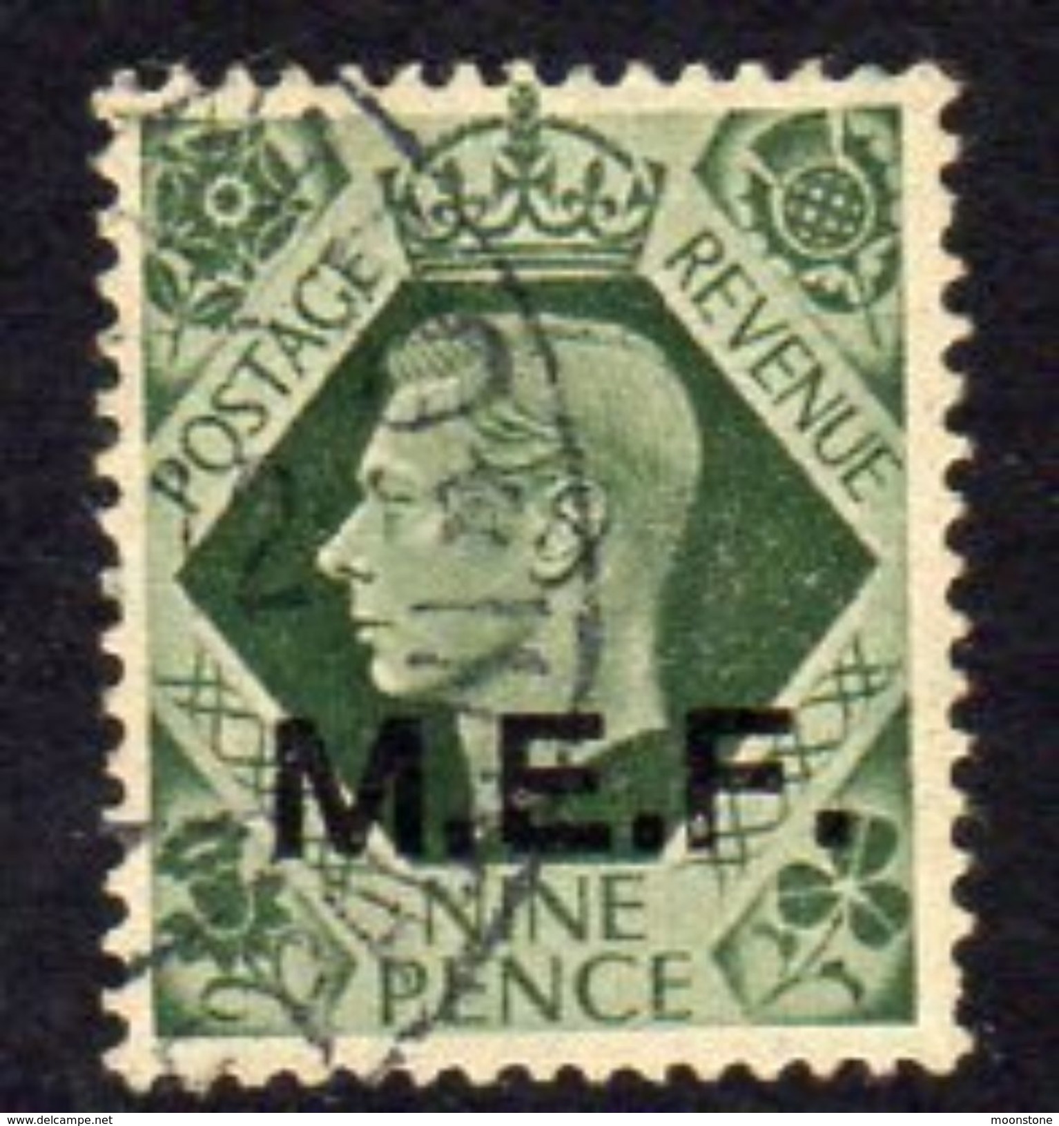 BOIC, Middle East Forces 1943-7 9d 13½mm Overprint On GB, Used, SG M17 (A) - Occ. Britanique MEF