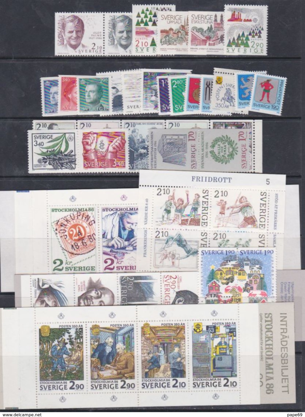 Suède Année Complète 1986 XX Du N° 1351 Au 1399, Soit 49 Timbres Sans Charnière, TB - Volledig Jaar