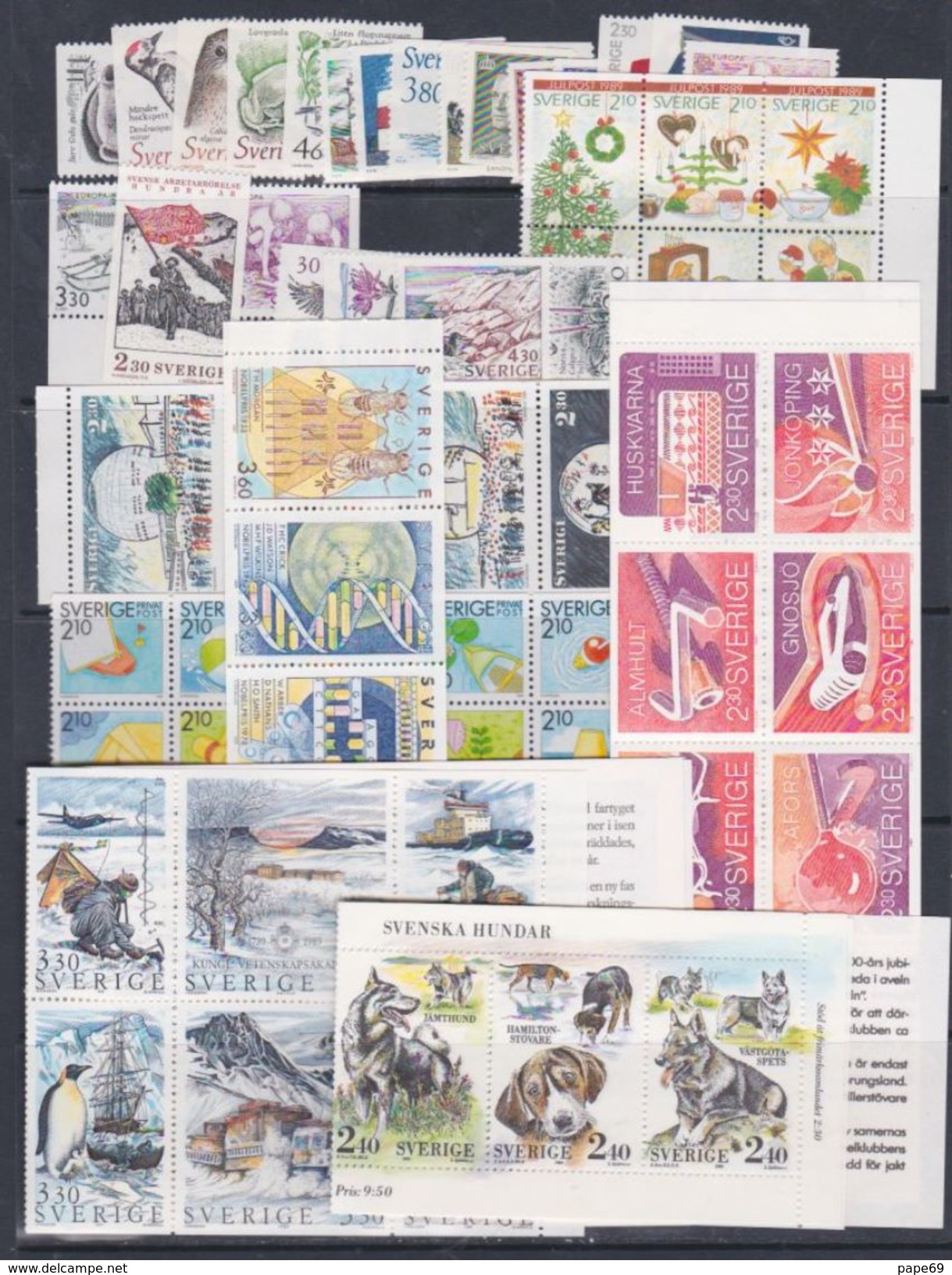 Suède Année Complète 1989 XX Du N° 1502 Au 1563, Soit 62 Timbres Sans Charnière, TB - Años Completos