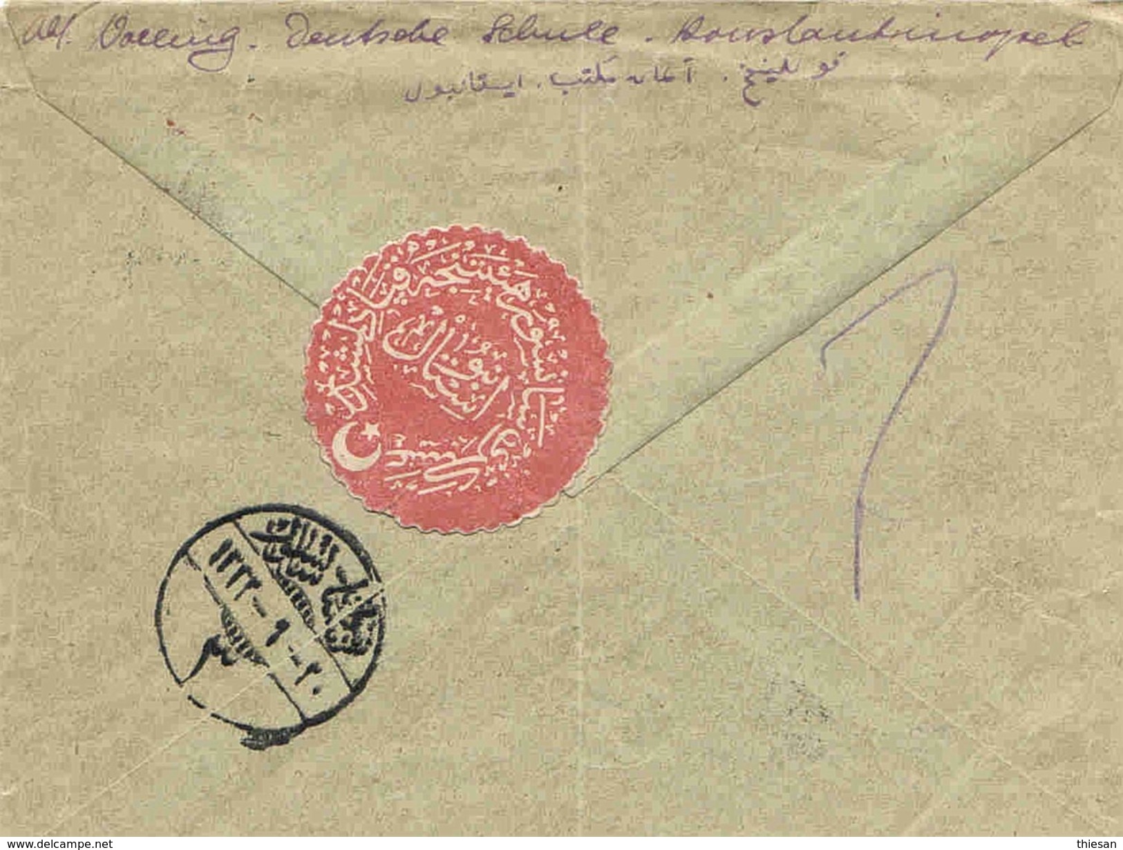 Turquie Turkey Constantinople Pera Allemagne Lettre Cover Censure Censored Entier Ganzache. - Lettres & Documents