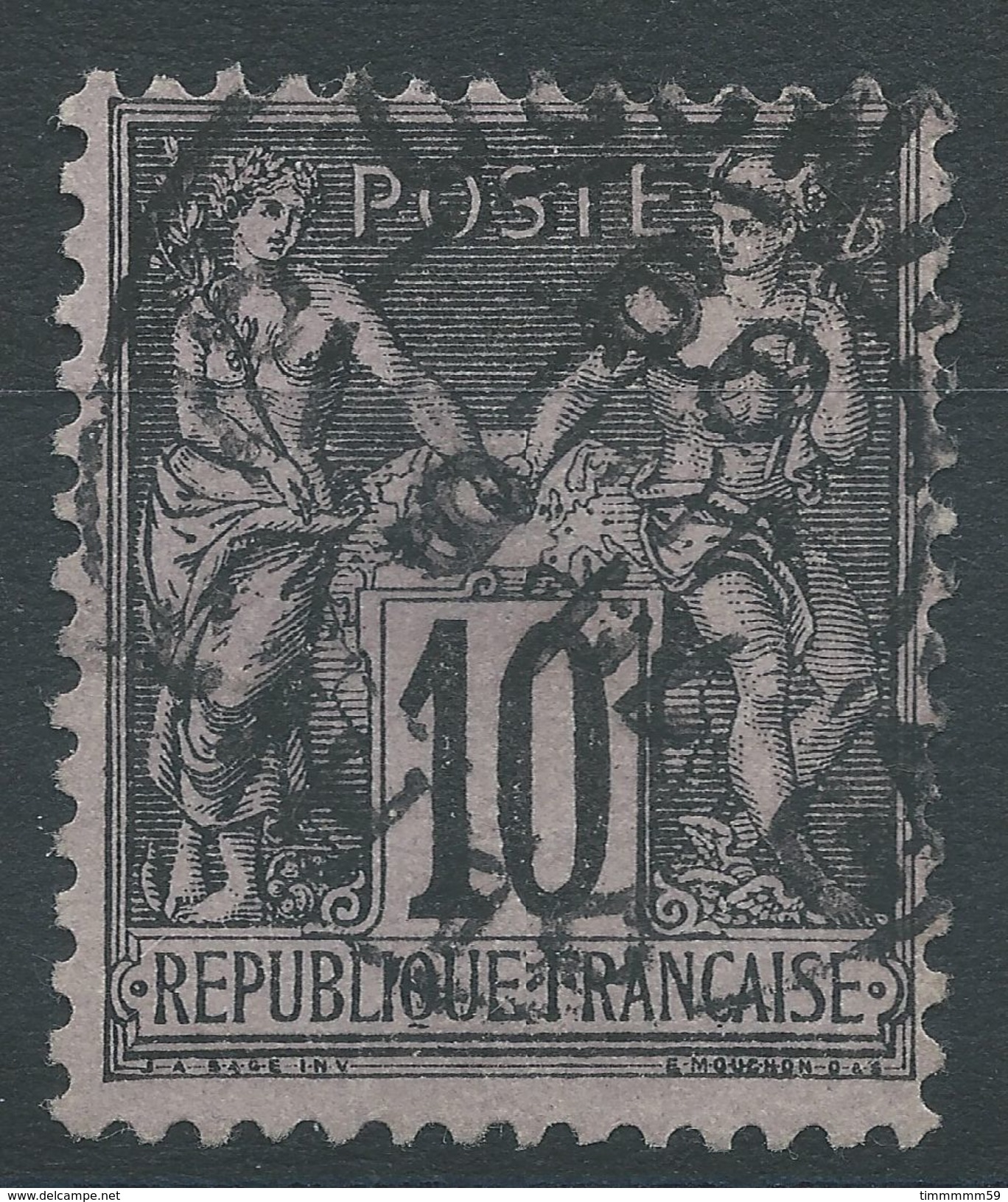 Lot N°37196   N°103, Oblit Cachet à Date à Déchiffrer - 1876-1878 Sage (Type I)