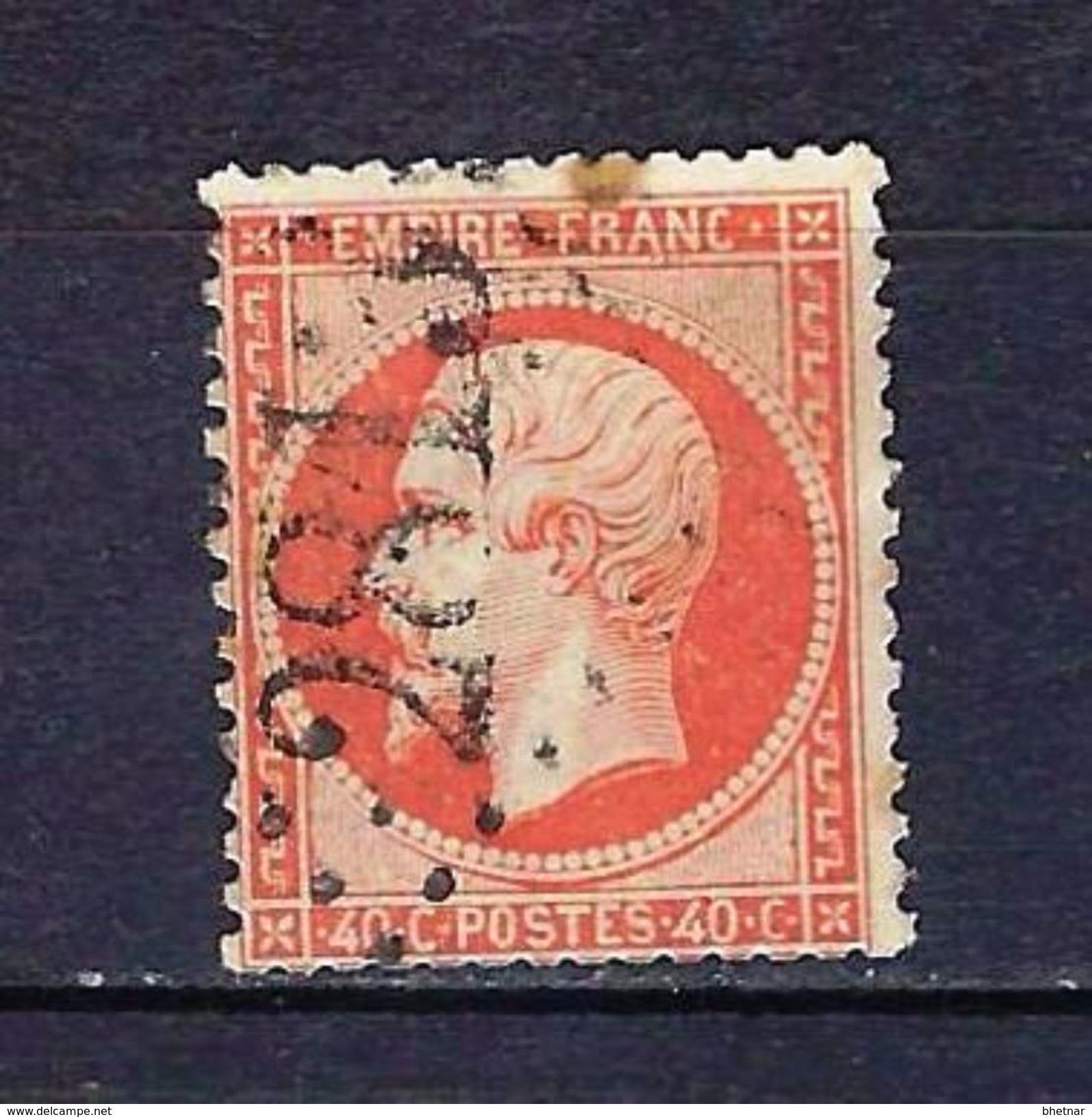 FR YT 23 " Napoléon III 40c. Orange " GC 2813 PERIGUEUX - 1862 Napoléon III