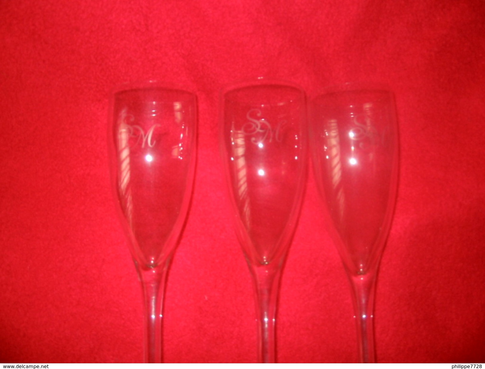 Lot 3 Coupes Publicitaires Champagne SADI MALO - Glasses