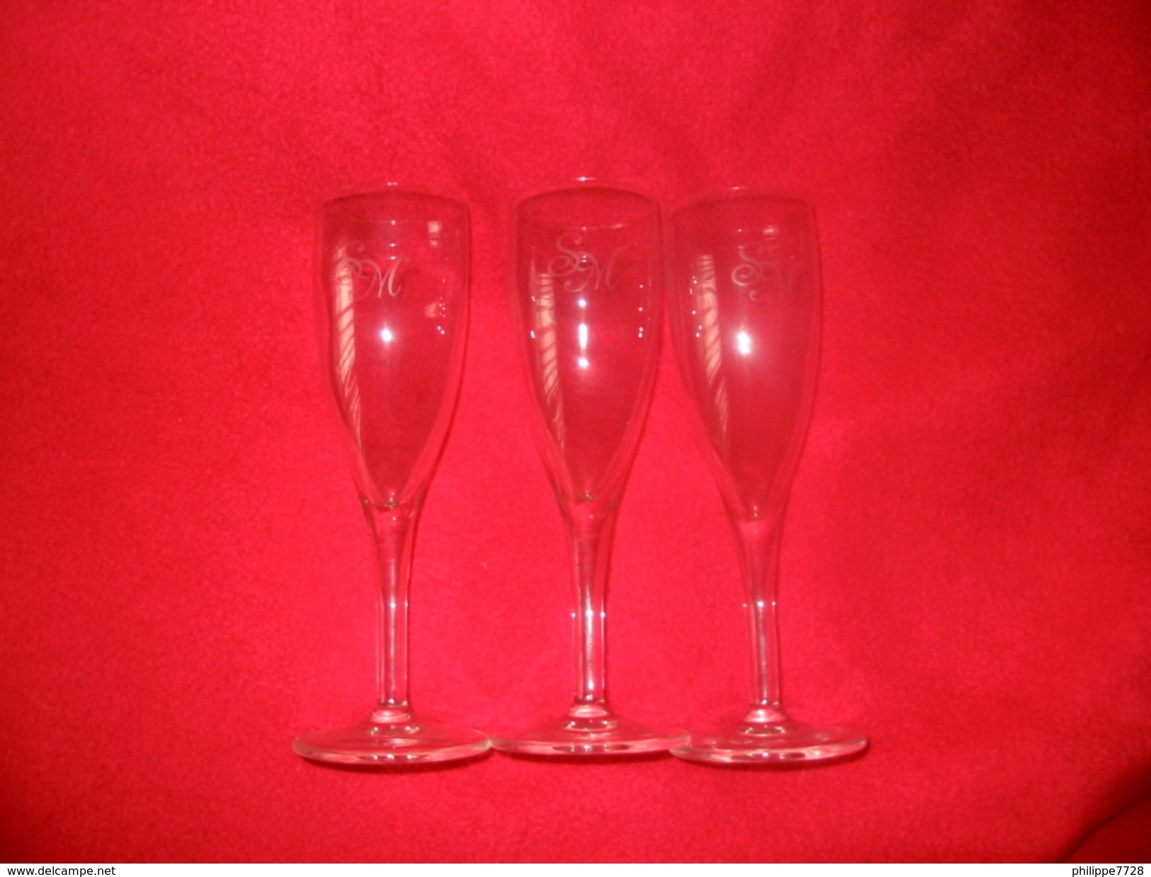 Lot 3 Coupes Publicitaires Champagne SADI MALO - Verres