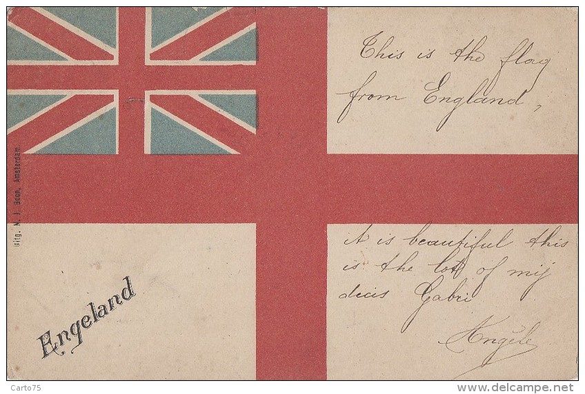 Royaume-Uni - English Flag - Union Jack - Postmarked Hanley Ap. 18 1900 - Nimy - Stoke-on-Trent