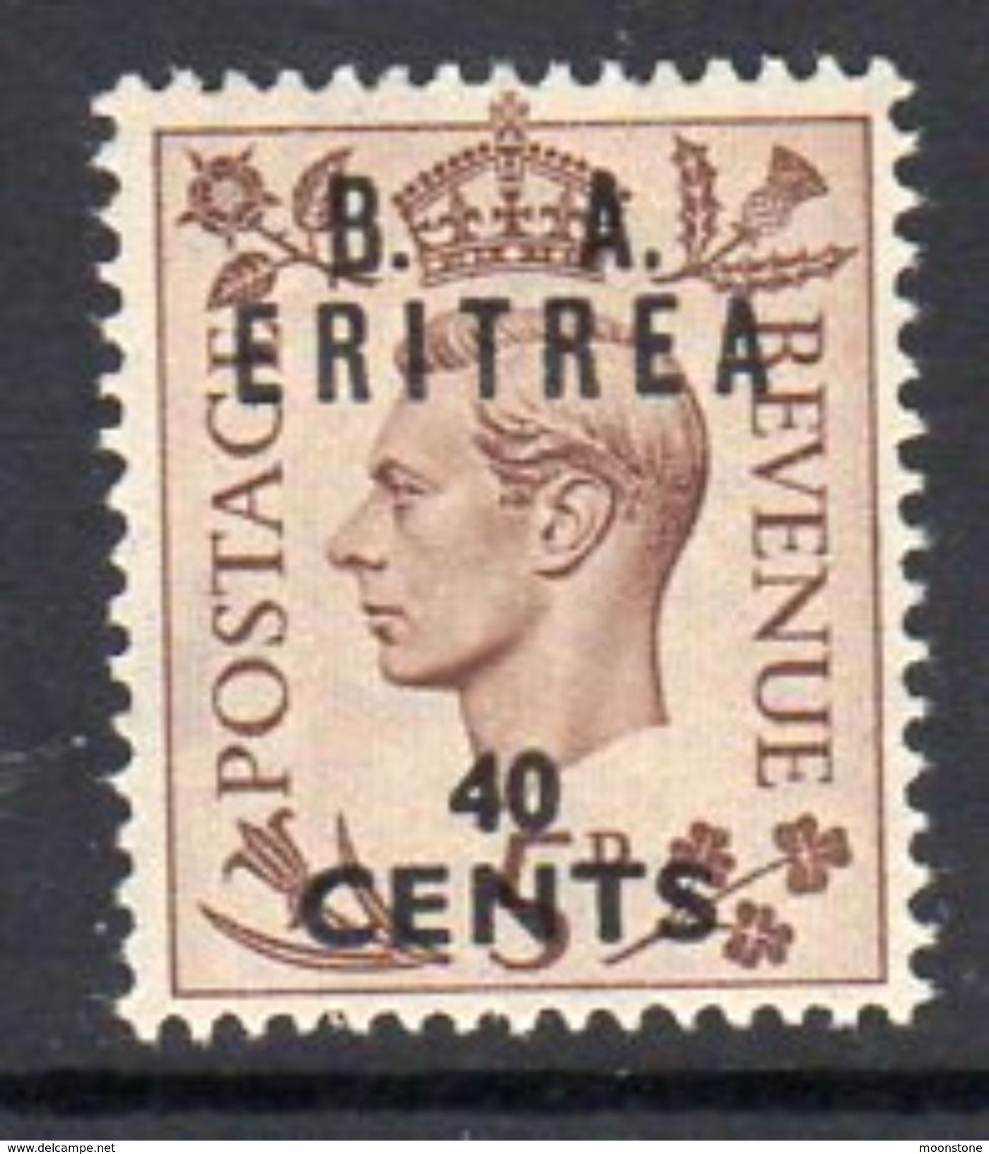 BOIC, BA Eritrea 1950 40c. On 5d Overprint On GB, Hinged Mint, SG E18 (A) - Eritrée