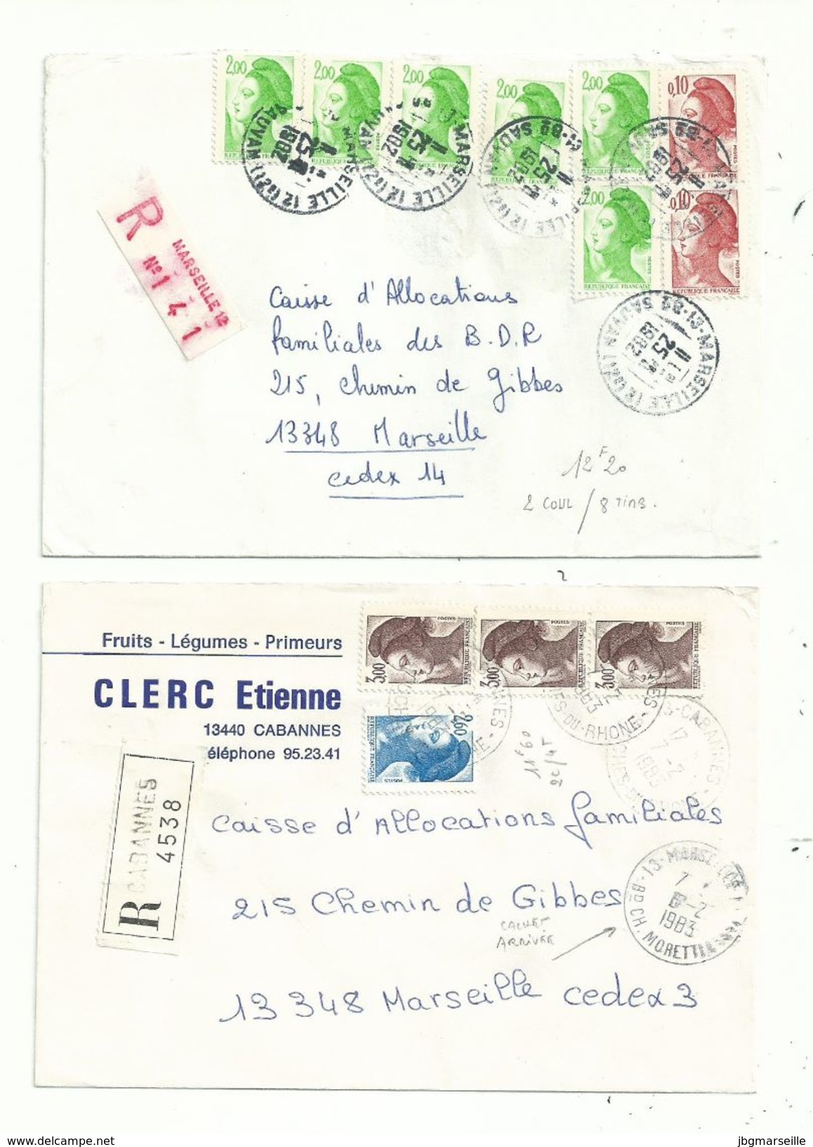 3 LR Des BdR...(13).....affranchies Avec Des Timbres LIBERTE ...........à Voir - 1982-1990 Liberté De Gandon