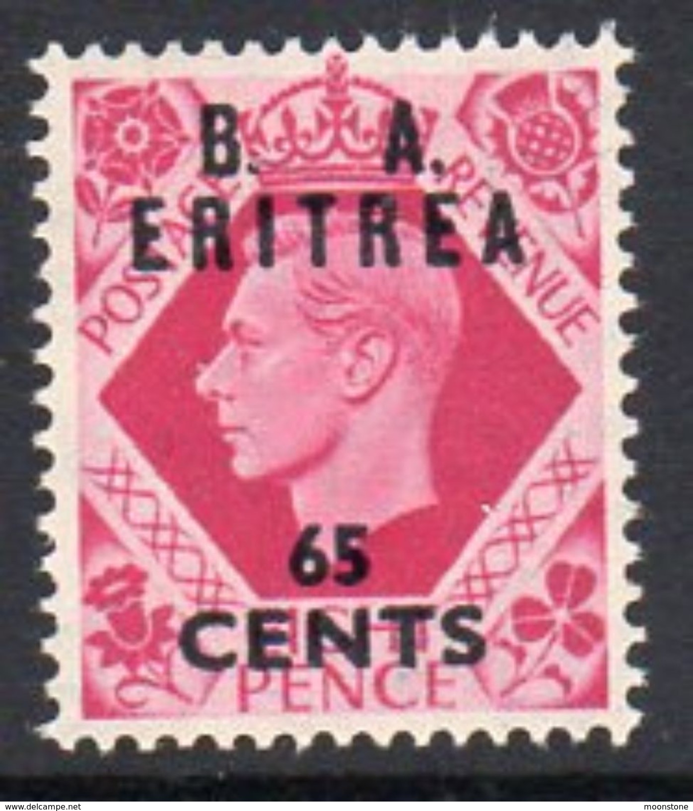 BOIC, BA Eritrea 1950 65c. On 8d Overprint On GB, Hinged Mint, SG E20 (A) - Eritrée