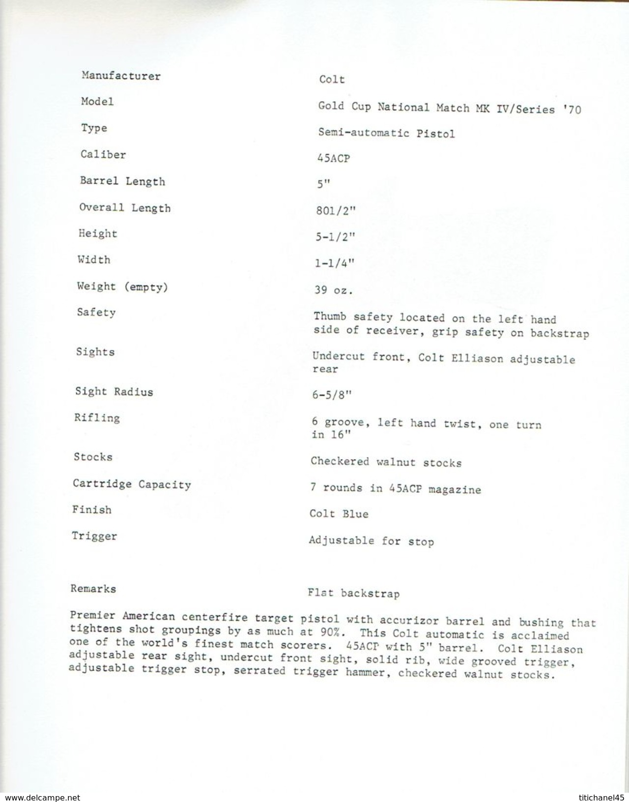 PRESS KIT 1978  COLT FIREARMS contenant 23 photos : Detective Special, Cobra, Agent, Diamondback, Viper,  Python, Police