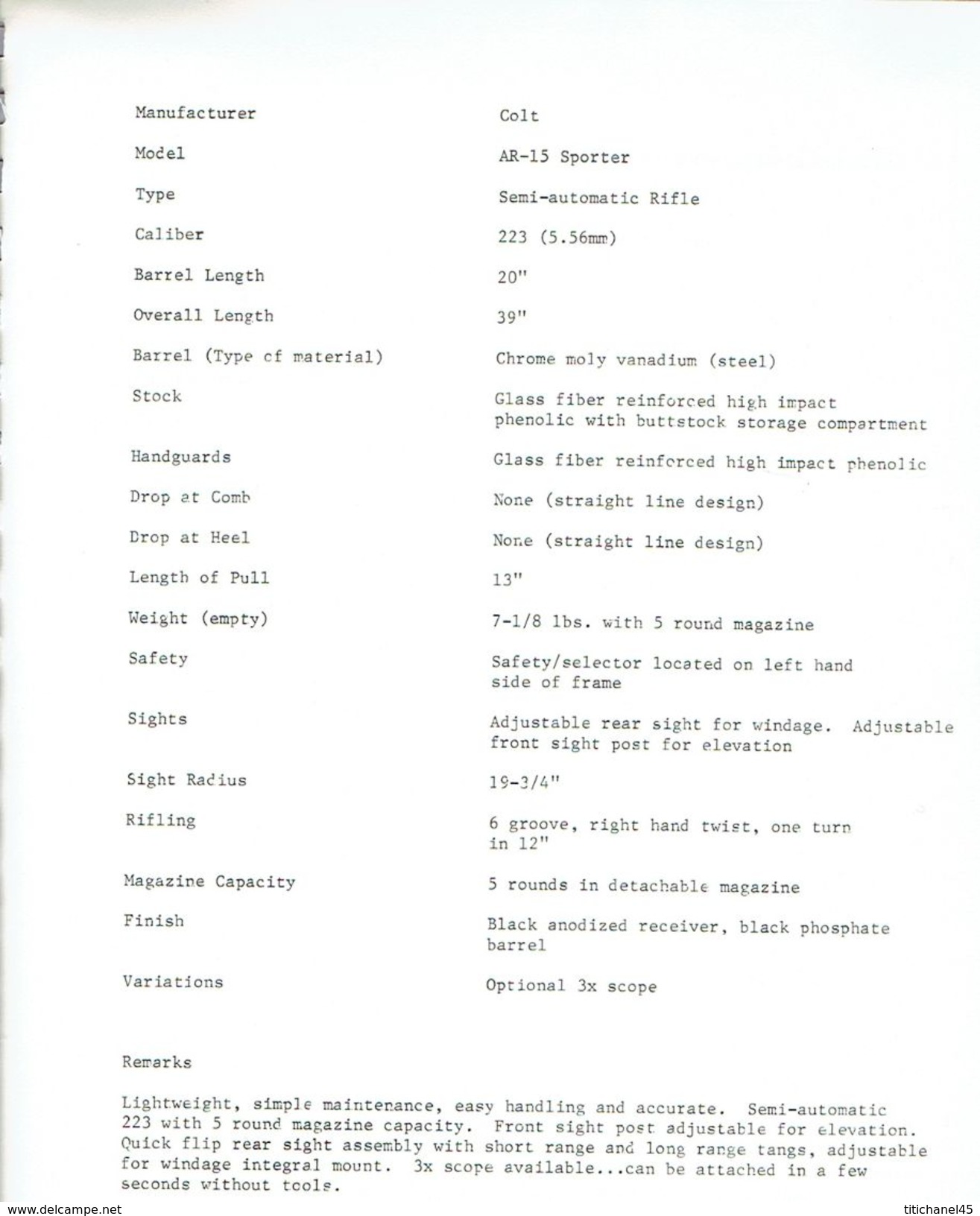 PRESS KIT 1978  COLT FIREARMS contenant 23 photos : Detective Special, Cobra, Agent, Diamondback, Viper,  Python, Police