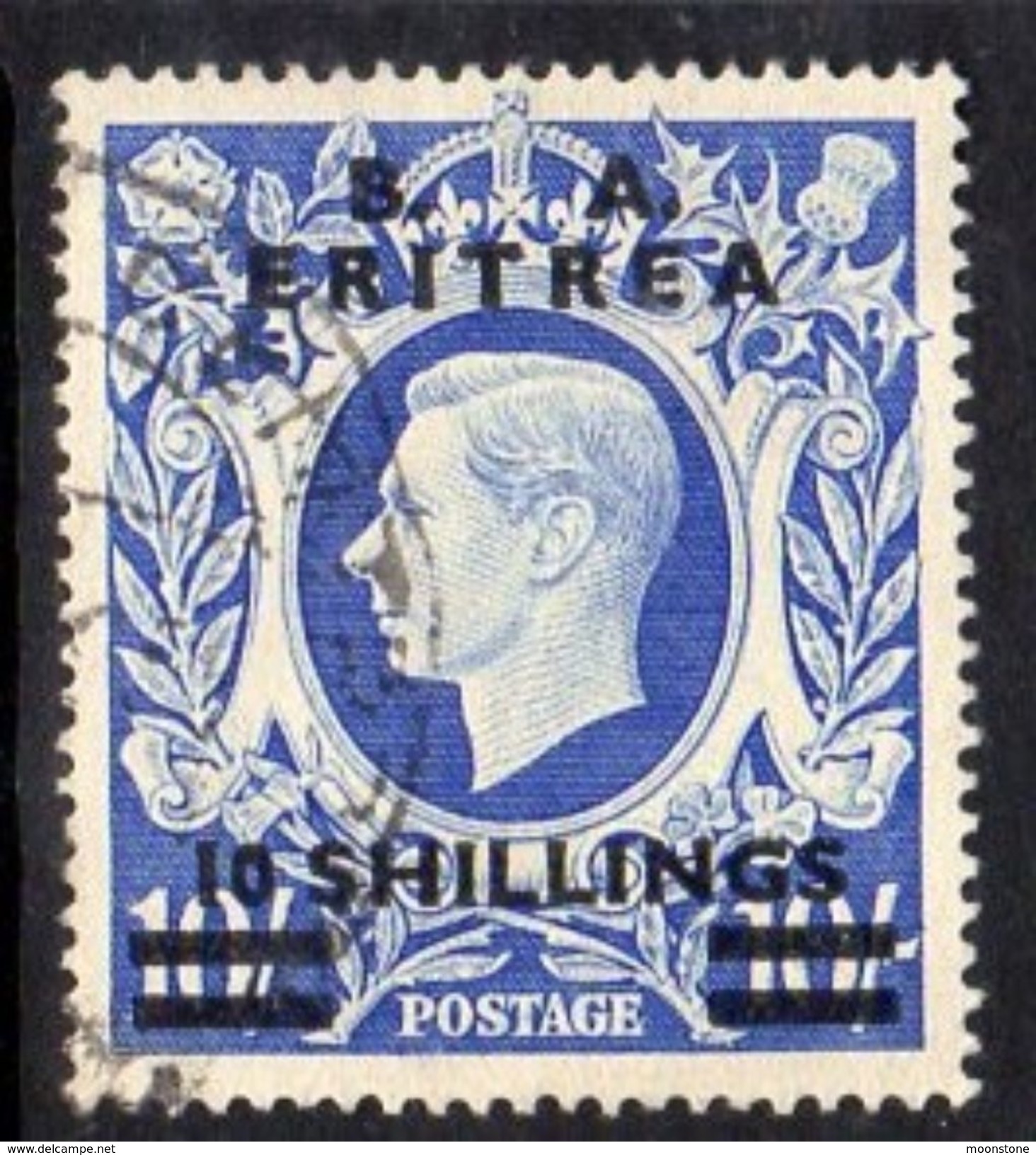 BOIC, BA Eritrea 1950 10s. On 10/- Overprint On GB, Used, SG E25 (A) - Eritrea