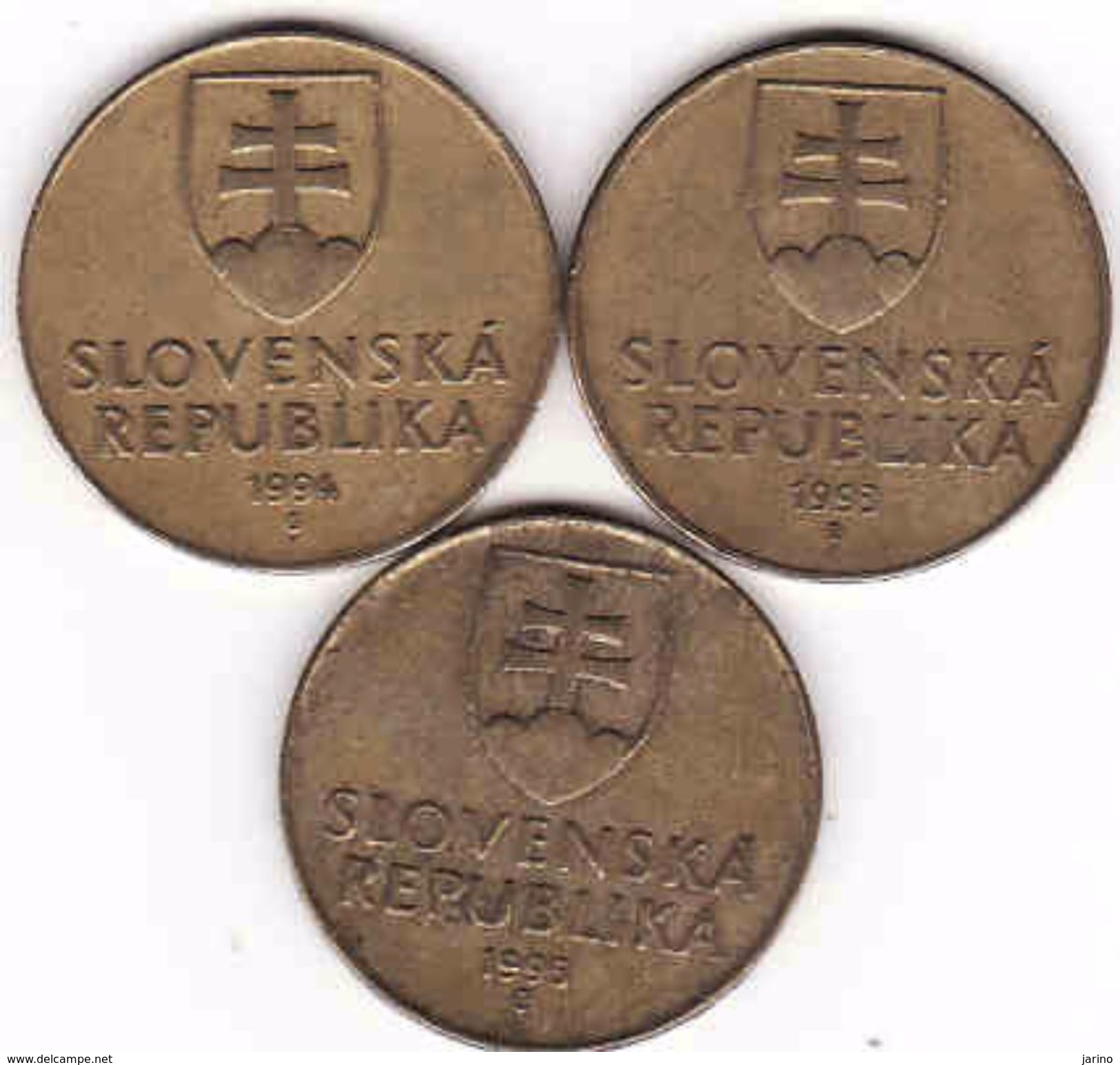 Slovakia 3 X 10 Koruna - Krone - Crown - Couronne 1993, 1994, 1995 - Slovakia
