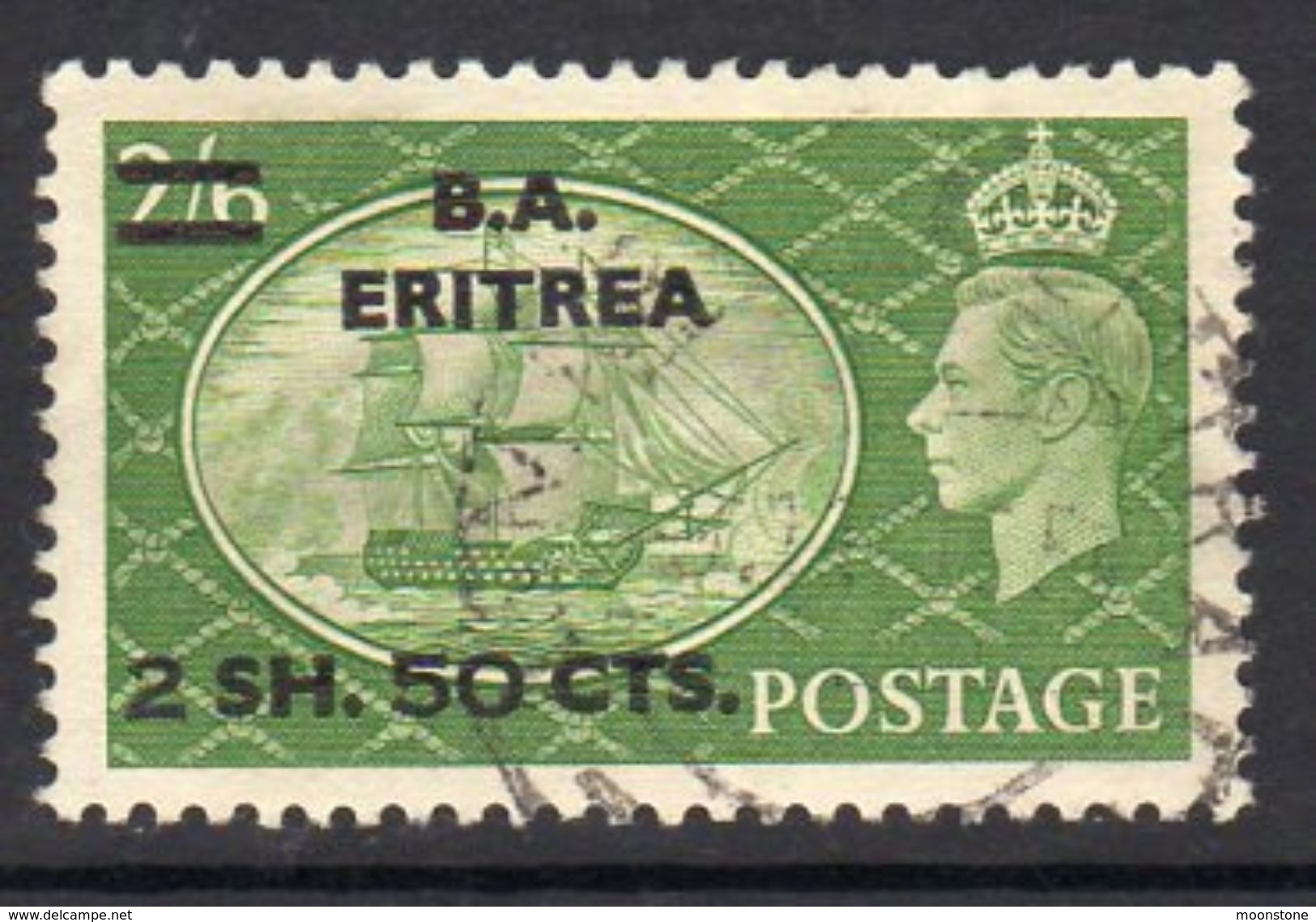 BOIC, BA Eritrea 1951 2s.50 On 2/6d Overprint On GB, Used, SG E30 (A) - Eritrée