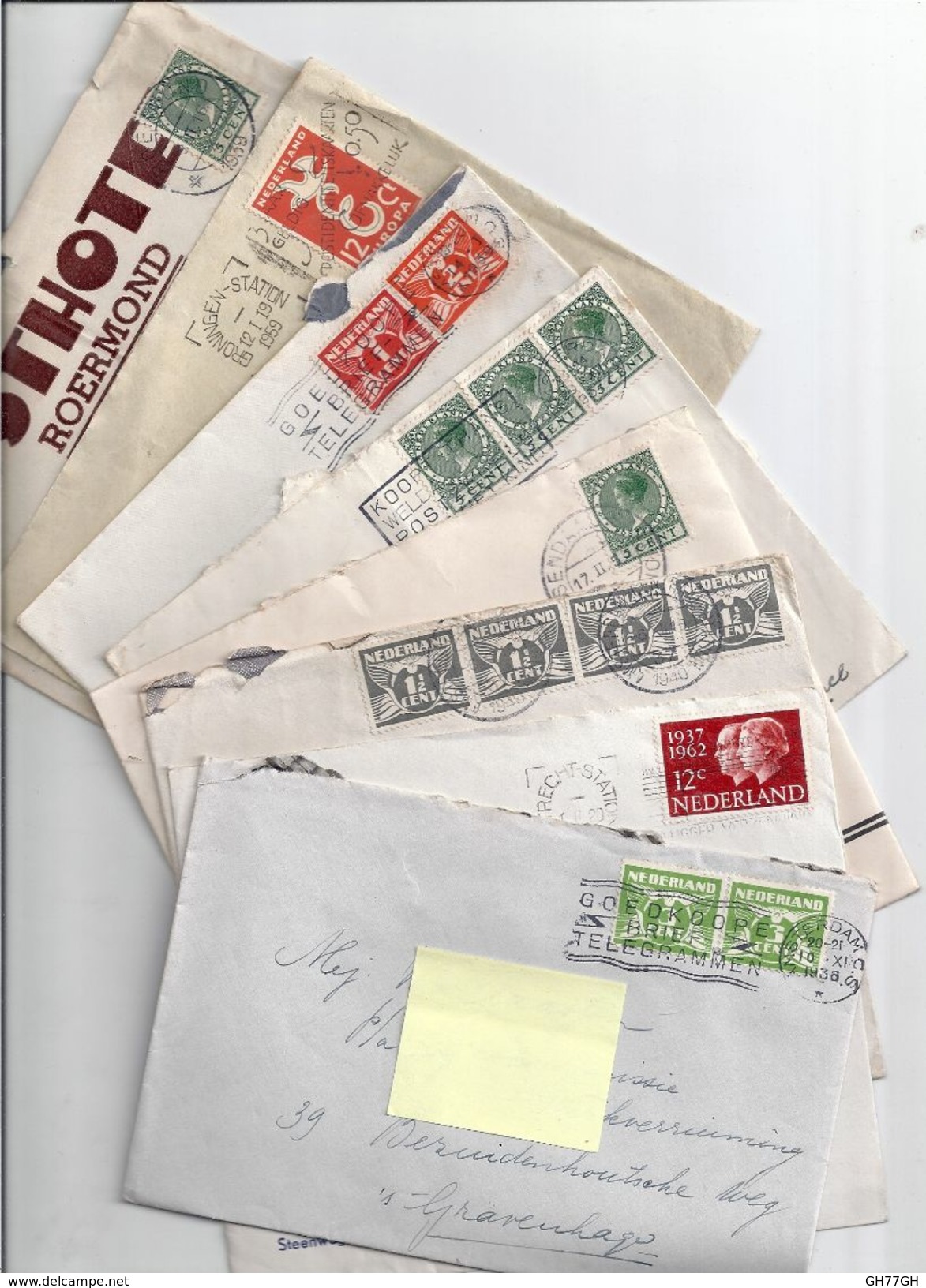 LOT 120 timbres Pays-Bas/Hollande/Nederland sur enveloppes