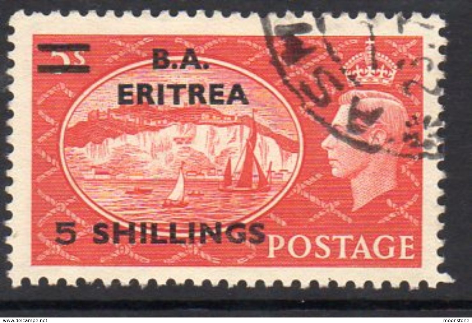 BOIC, BA Eritrea 1951 5s. On 5/- Overprint On GB, Used, SG E31 (A) - Eritrée