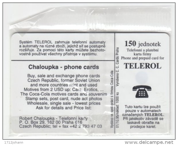 CZECH REP. D-027 Chip Telerol - Advertising, Food, Drink, Coca Cola - In Blister - Czech Republic