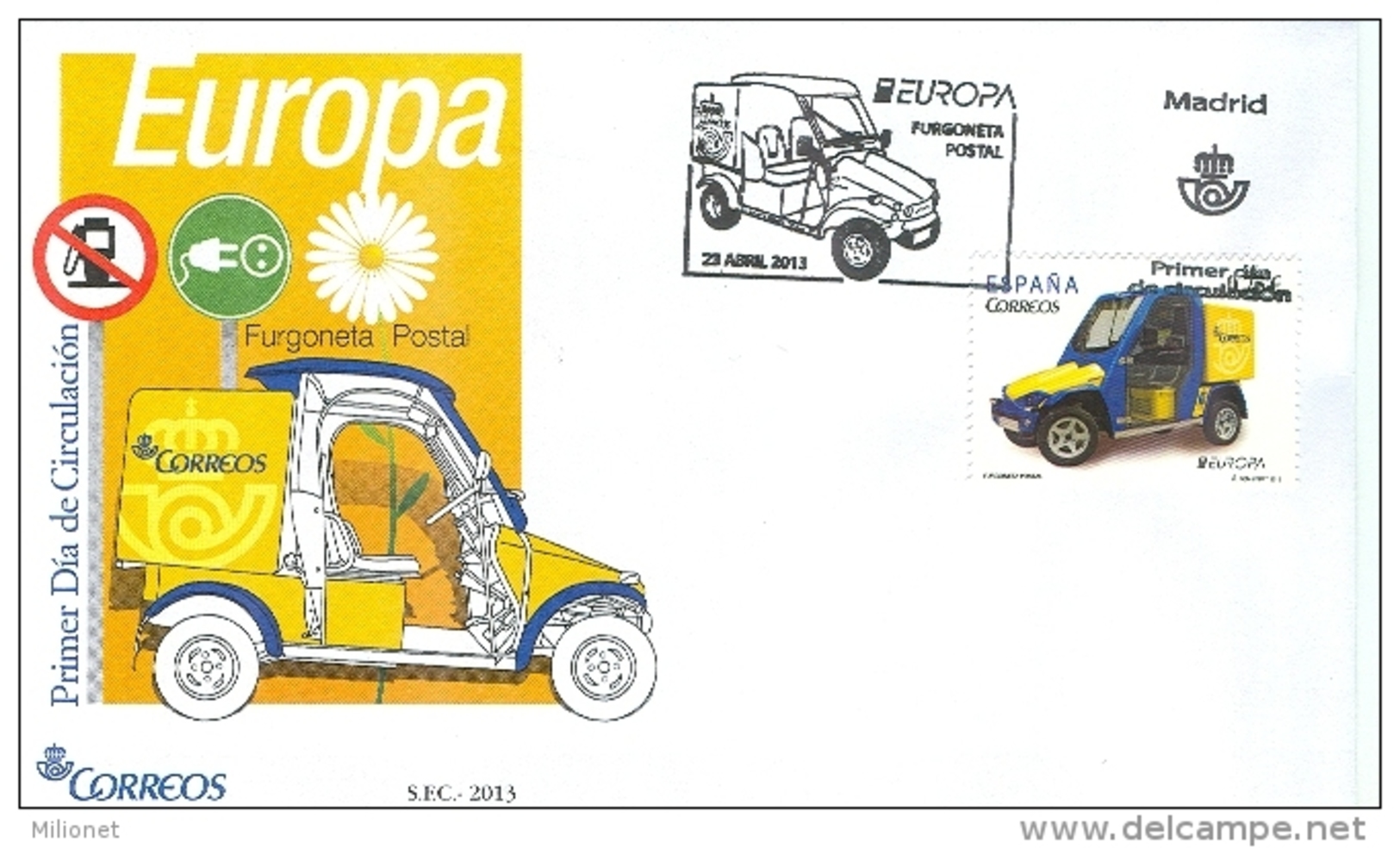 SALE!!! ESPAÑA SPAIN 2013 EUROPA CEPT POSTAL VEHICLES SPD FDC MNH ** - 2013