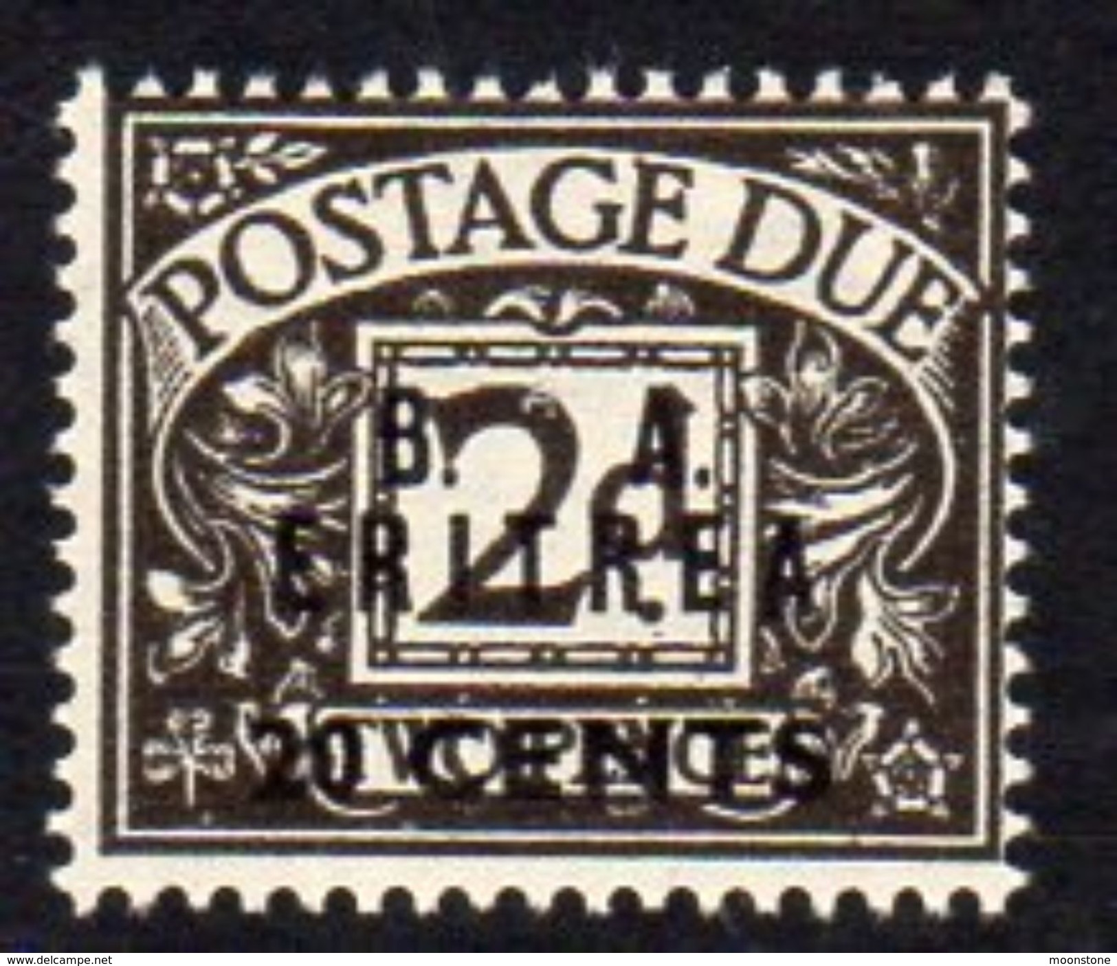BOIC, BA Eritrea 1950 20c. On 2d Postage Due Overprint On GB, Hinged Mint, SG ED8 (A) - Eritrea