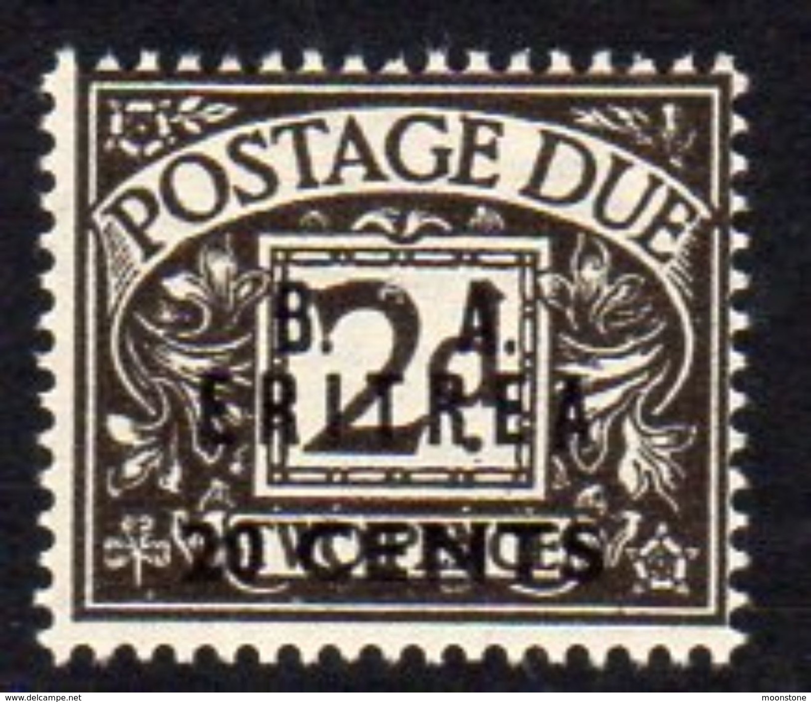 BOIC, BA Eritrea 1950 20c. On 2d Postage Due Overprint On GB, Hinged Mint, SG ED8 (A) - Eritrée