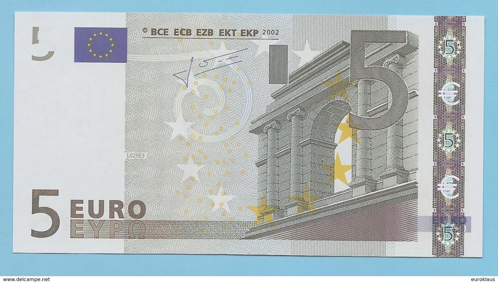 L029E3 CHARGE 74 HOLOGRAMME TYPE A UNC - 5 Euro