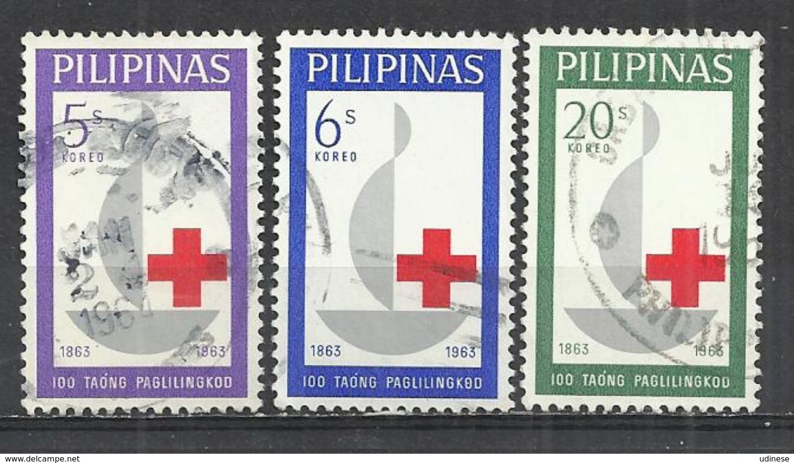 PHILIPPINES 1963 - RED CROSS - CPL. SET - USED OBLITERE GESTEMPELT USADO - Red Cross